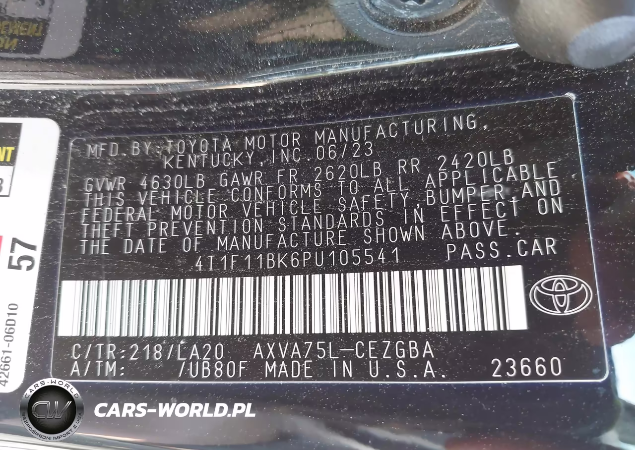 2023 Toyota Camry Xle Awd VIN:4T1F11BK6PU105541 - 9