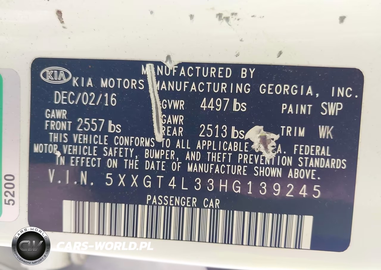 2017 Kia Optima Lx VIN:5XXGT4L33HG139245 - 9