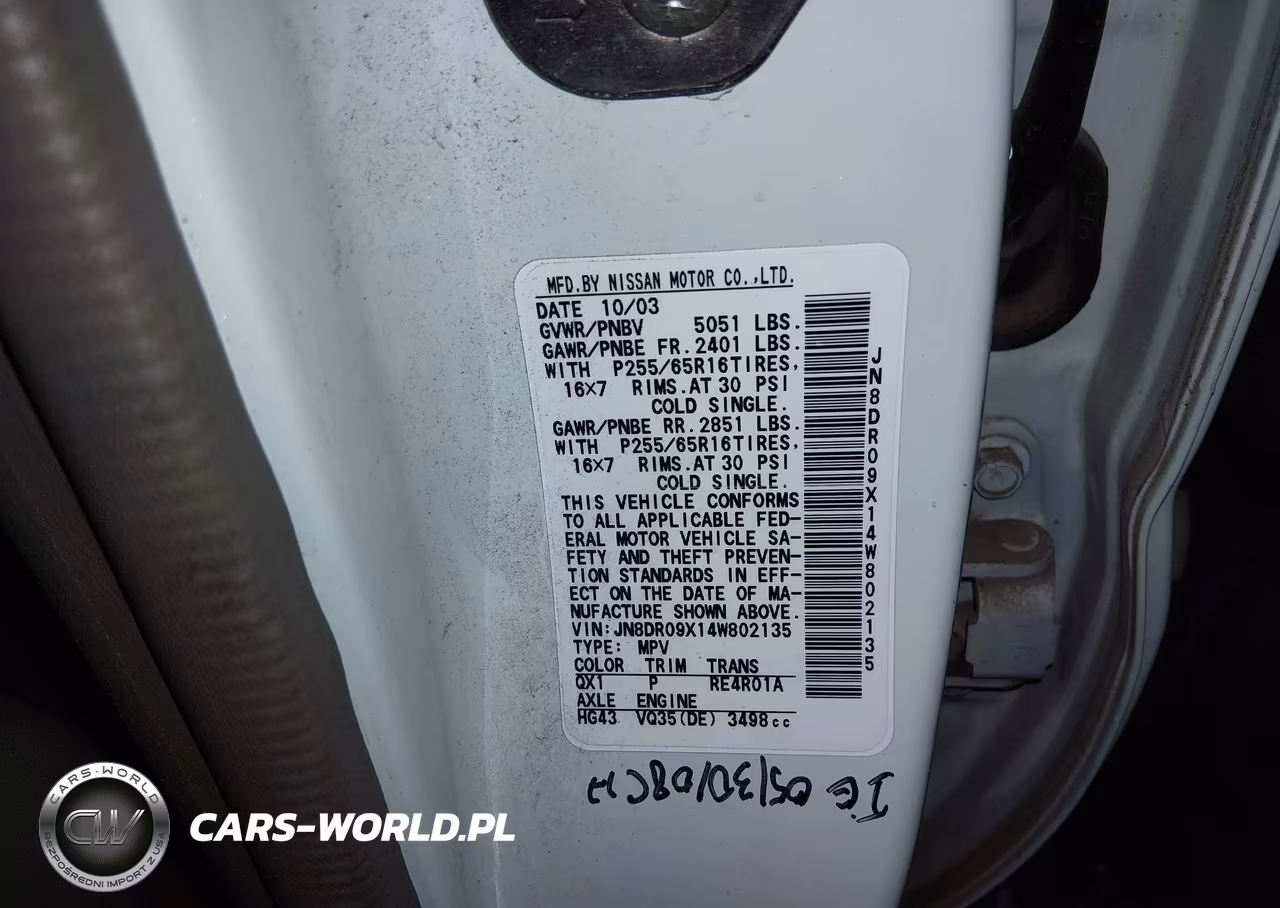 2004 Nissan Pathfinder Se VIN:JN8DR09X14W802135 - 9