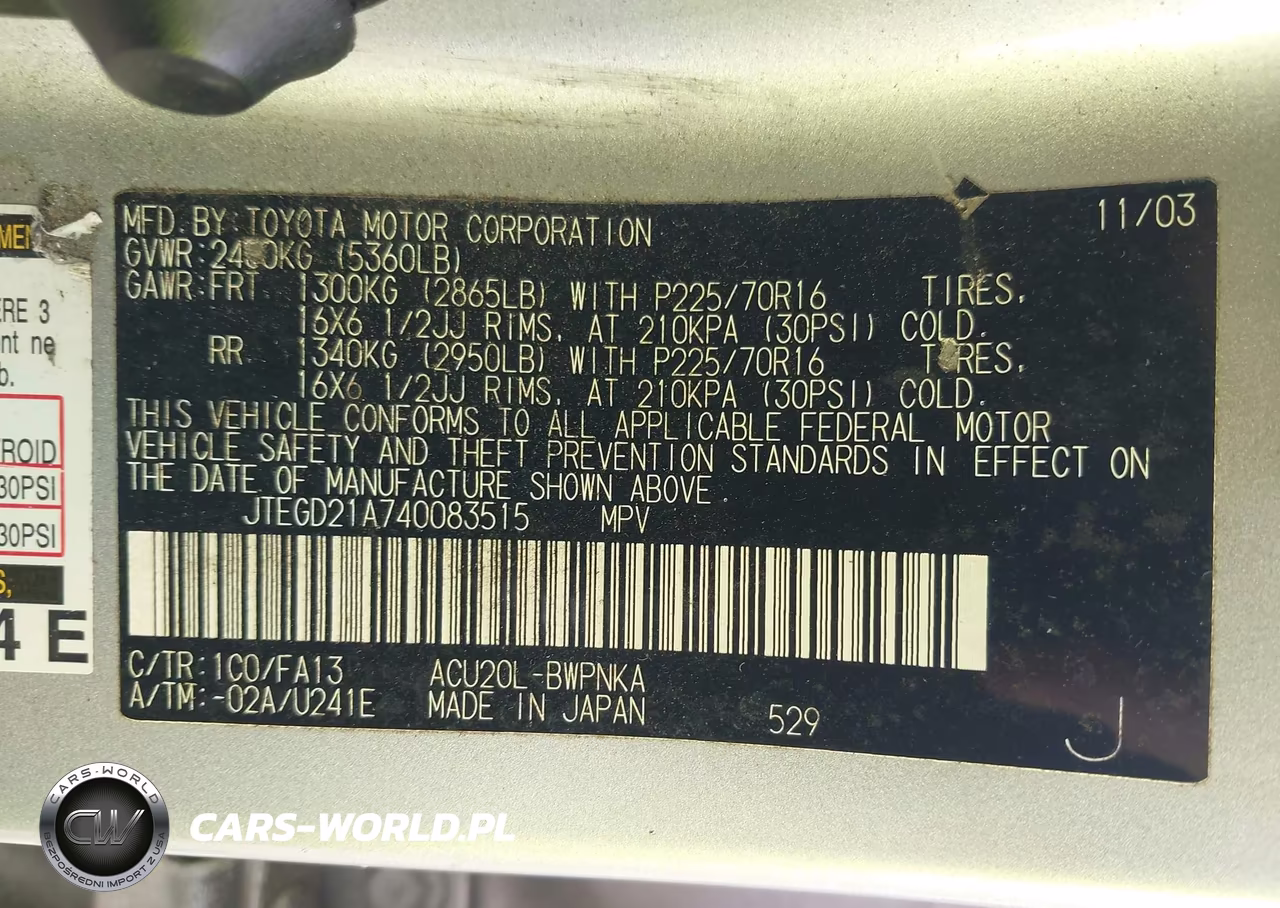 2004 Toyota Highlander VIN:JTEGD21A740083515 - 9