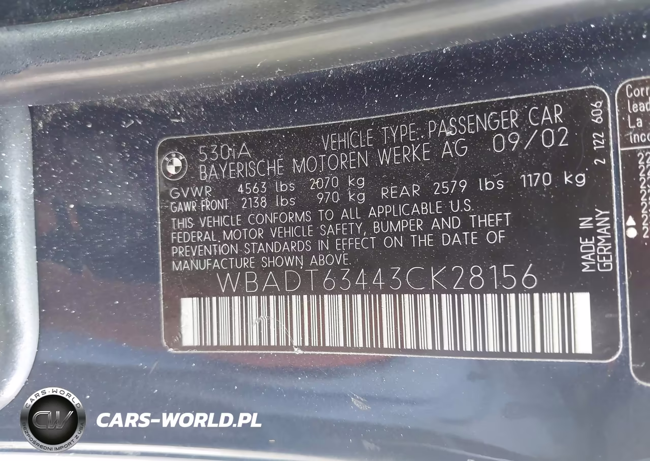 2003 BMW 530Ia VIN:WBADT63443CK28156 - 9