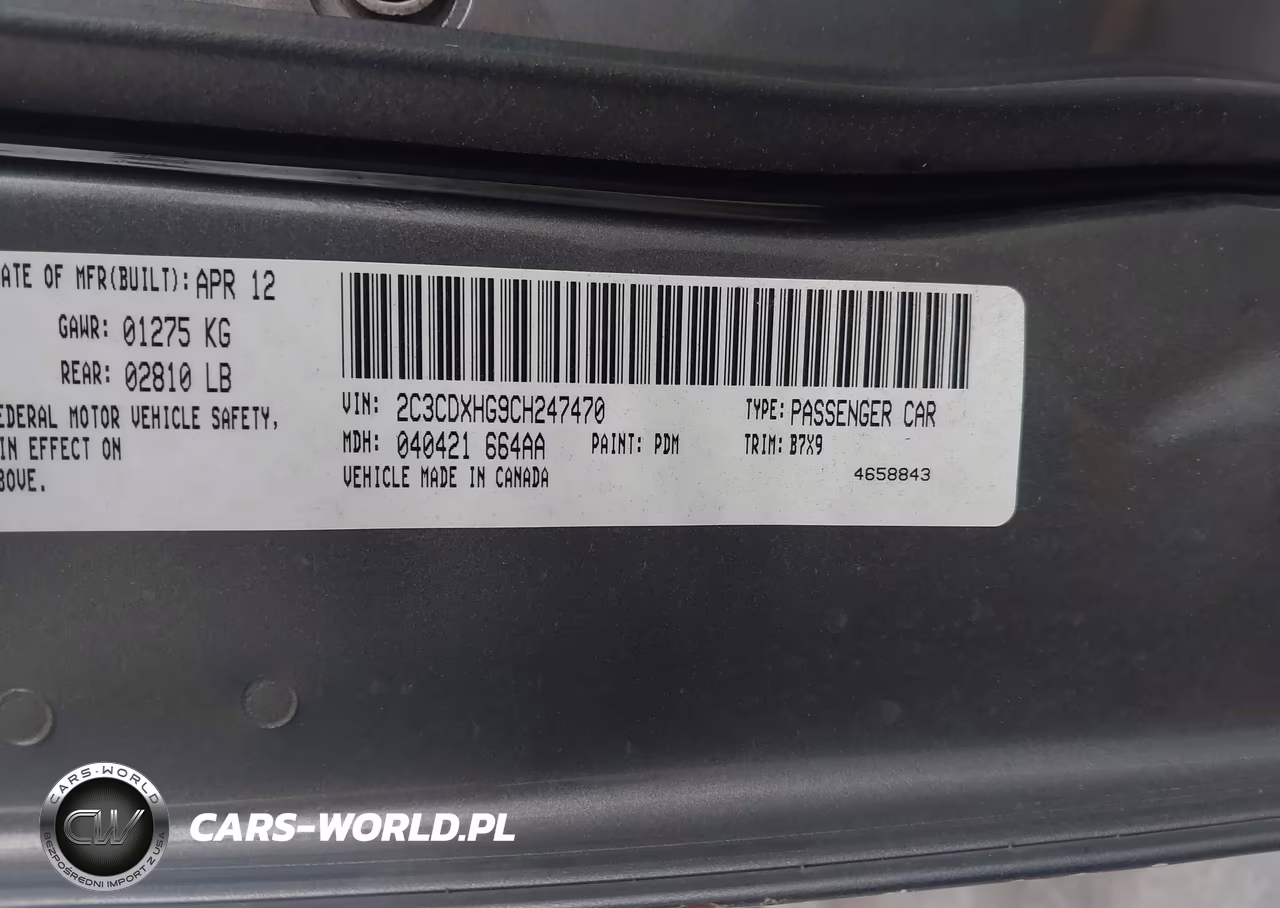 2012 Dodge Charger Sxt VIN:2C3CDXHG9CH247470 - 9