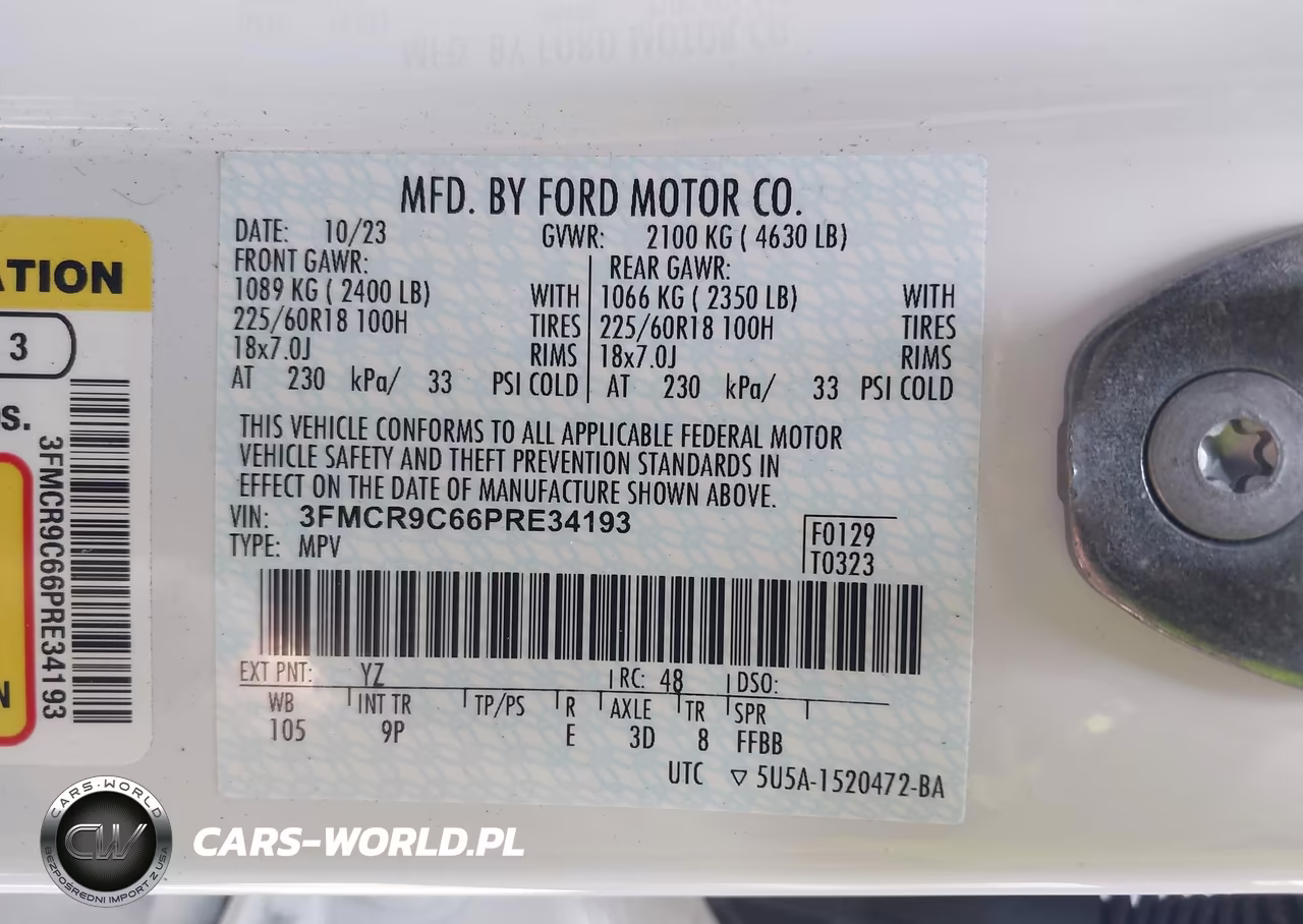 2023 Ford Bronco Sport Outer Banks VIN:3FMCR9C66PRE34193 - 9