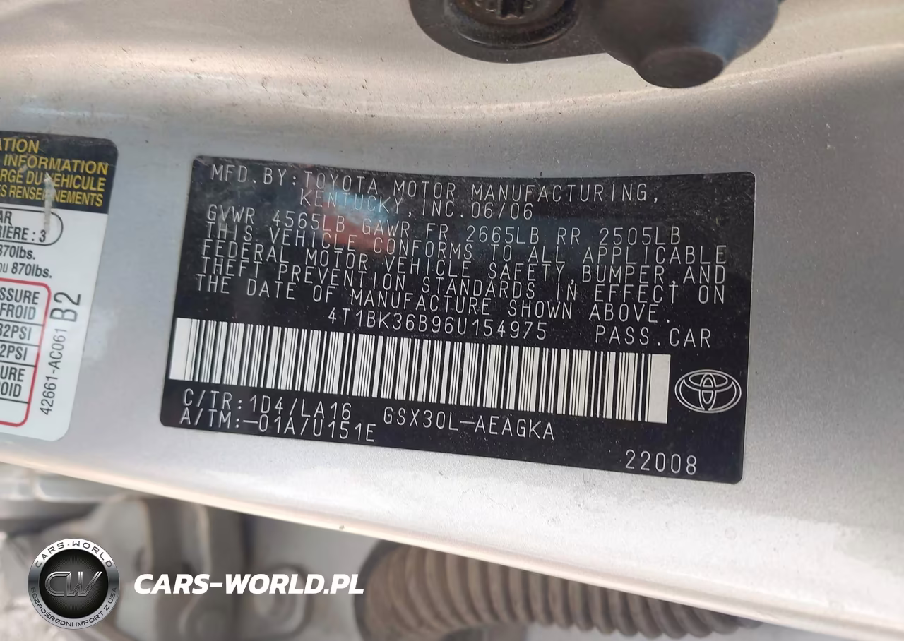2006 Toyota Avalon Xls VIN:4T1BK36B96U154975 - 9