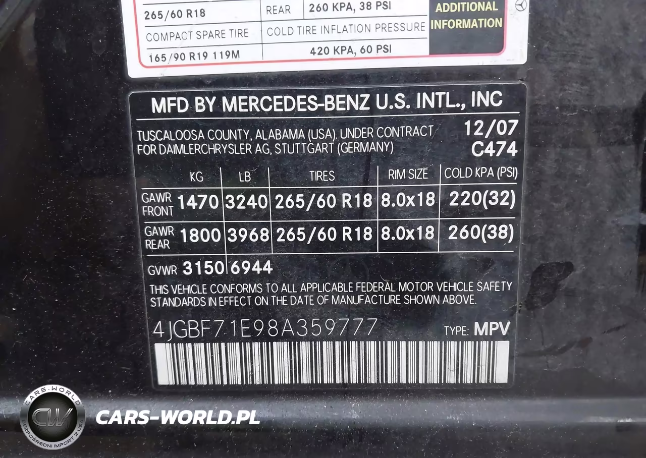 2008 Mercedes-Benz Gl 450 4Matic VIN:4JGBF71E98A359777 - 9