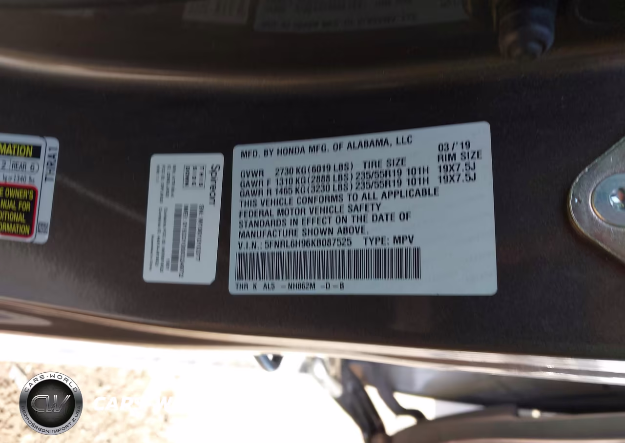 2019 Honda Odyssey Elite VIN:5FNRL6H96KB087525 - 9