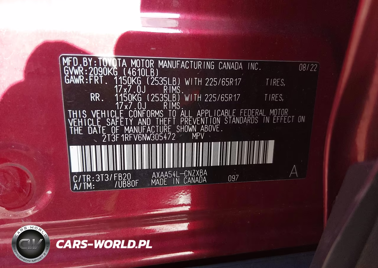 2022 Toyota Rav4 Le VIN:2T3F1RFV6NW305472 - 9