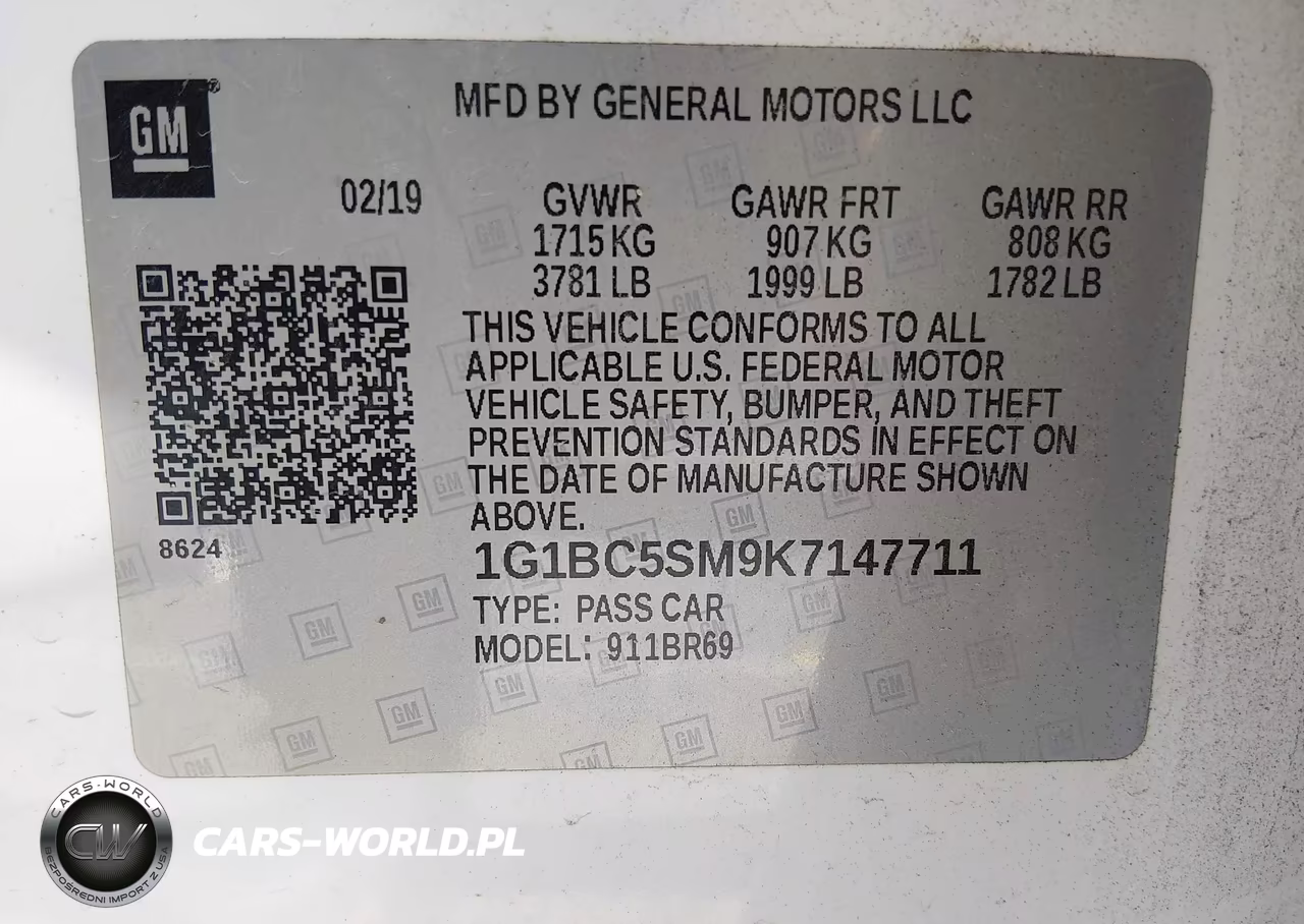 2019 Chevrolet Cruze Ls VIN:1G1BC5SM9K7147711 - 9