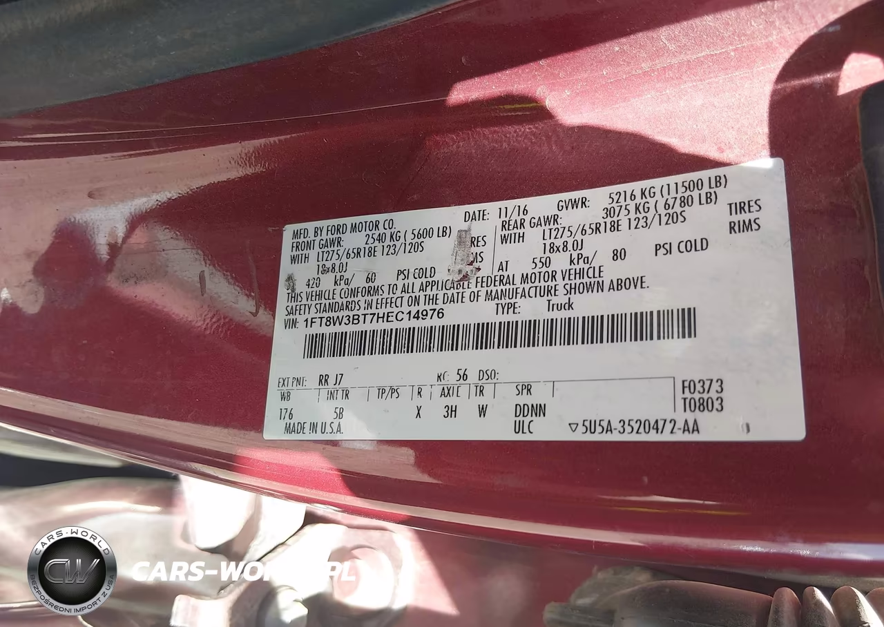 2017 Ford F-350 Lariat VIN:1FT8W3BT7HEC14976 - 9