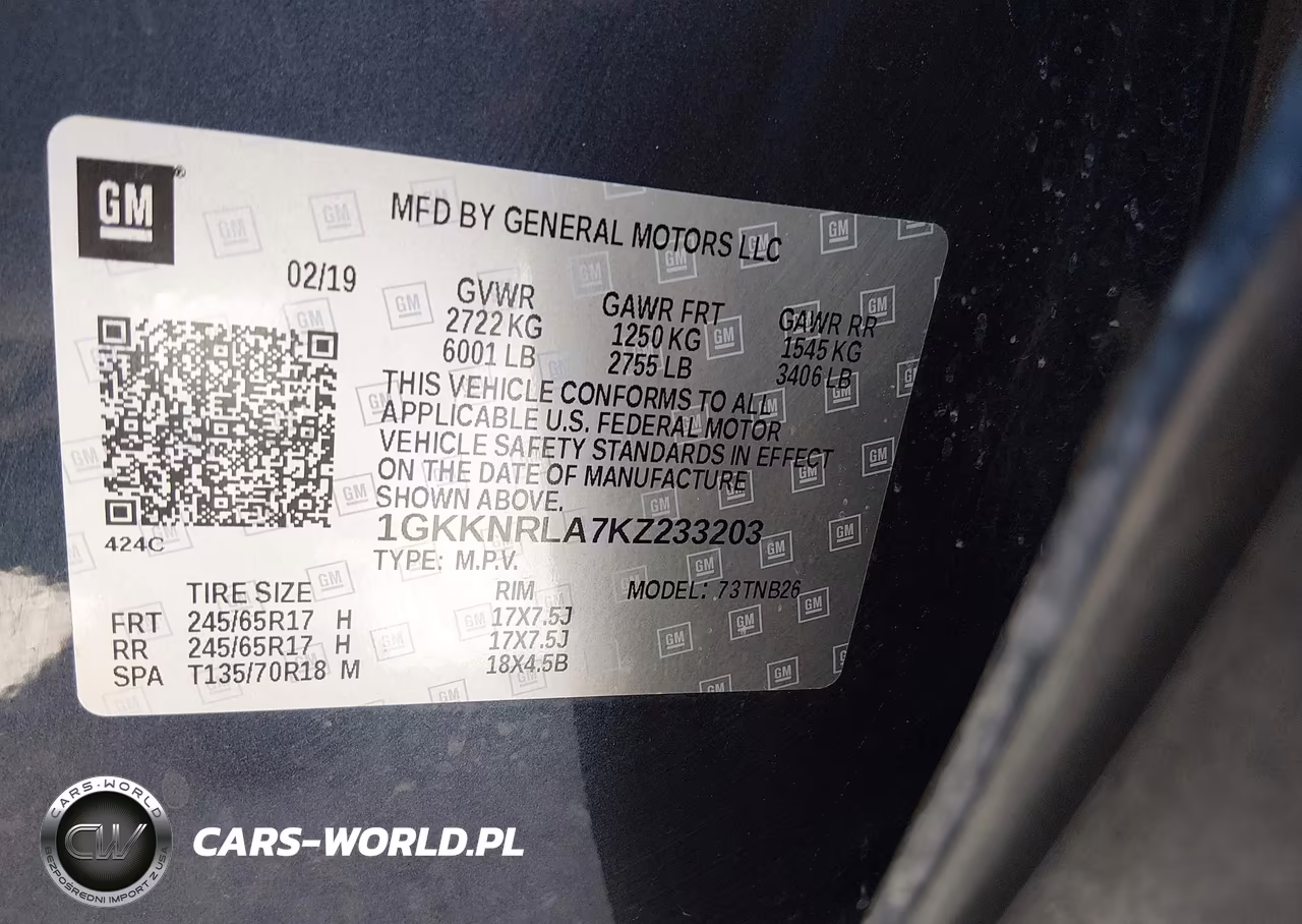 2019 GMC Acadia Sle-1 VIN:1GKKNRLA7KZ233203 - 9
