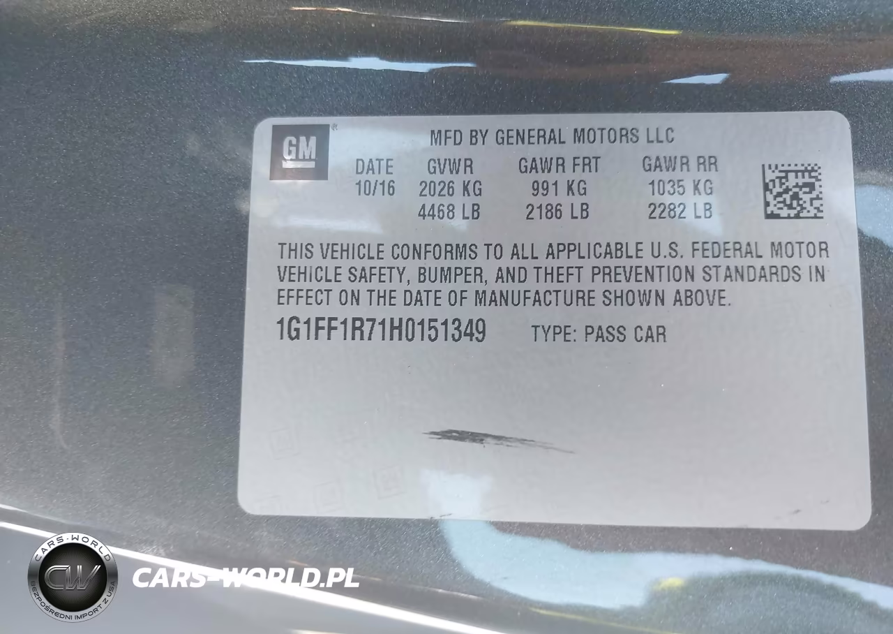 2017 Chevrolet Camaro 1Ss VIN:1G1FF1R71H0151349 - 9