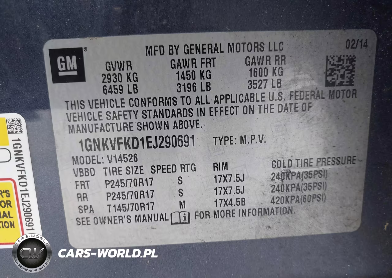 2014 Chevrolet Traverse Ls VIN:1GNKVFKD1EJ290691 - 9