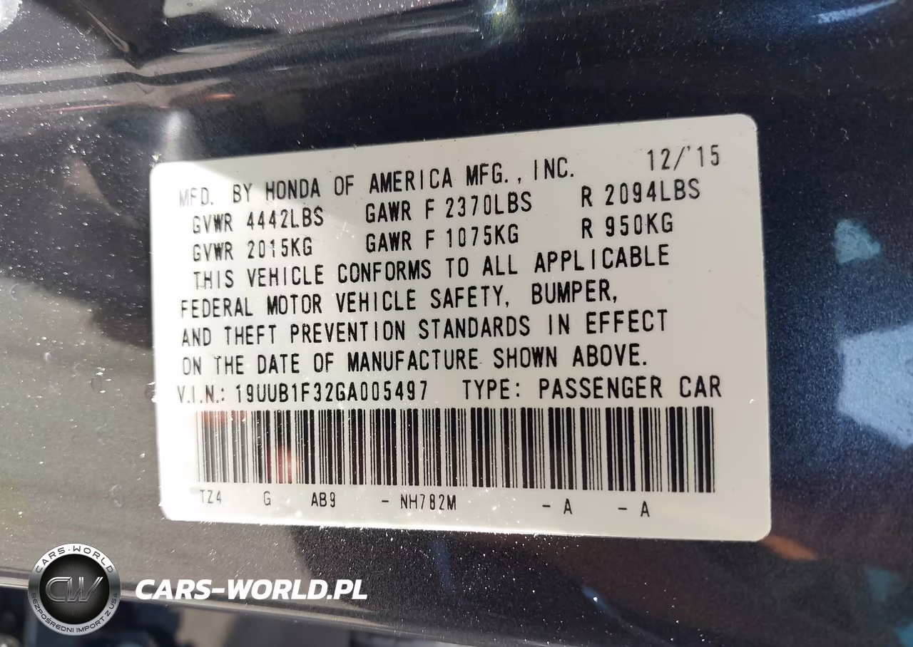 2016 Acura Tlx VIN:19UUB1F32GA005497 - 9