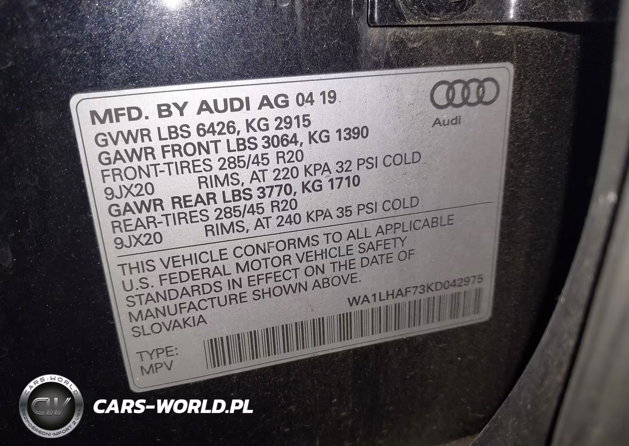 2019 Audi Q7 45 Premium-45 Se Premium VIN:WA1LHAF73KD042975 - 9