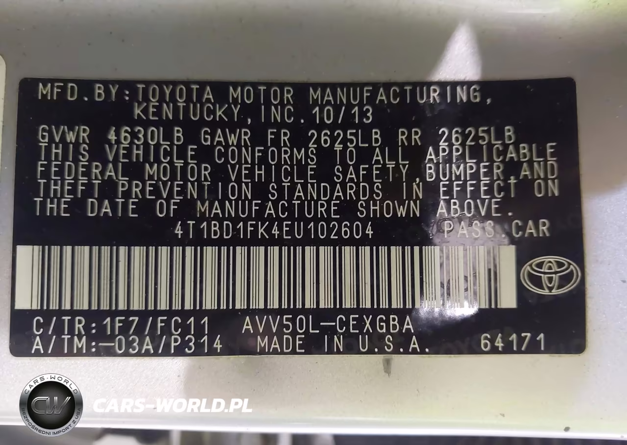 2014 Toyota Camry Hybrid Xle VIN:4T1BD1FK4EU102604 - 9