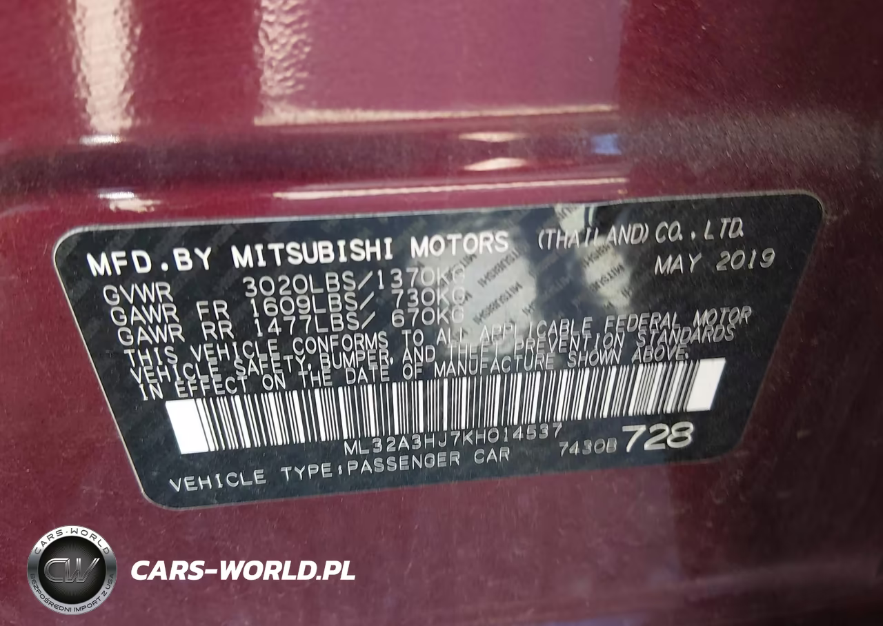 2019 Mitsubishi Mirage Es VIN:ML32A3HJ7KH014537 - 9