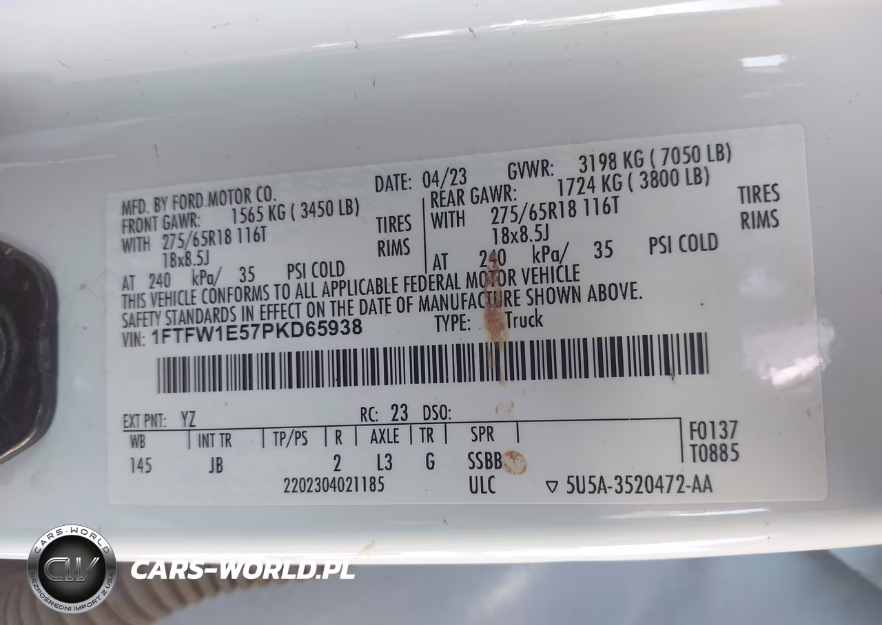 2023 Ford F-150 Xl VIN:1FTFW1E57PKD65938 - 9