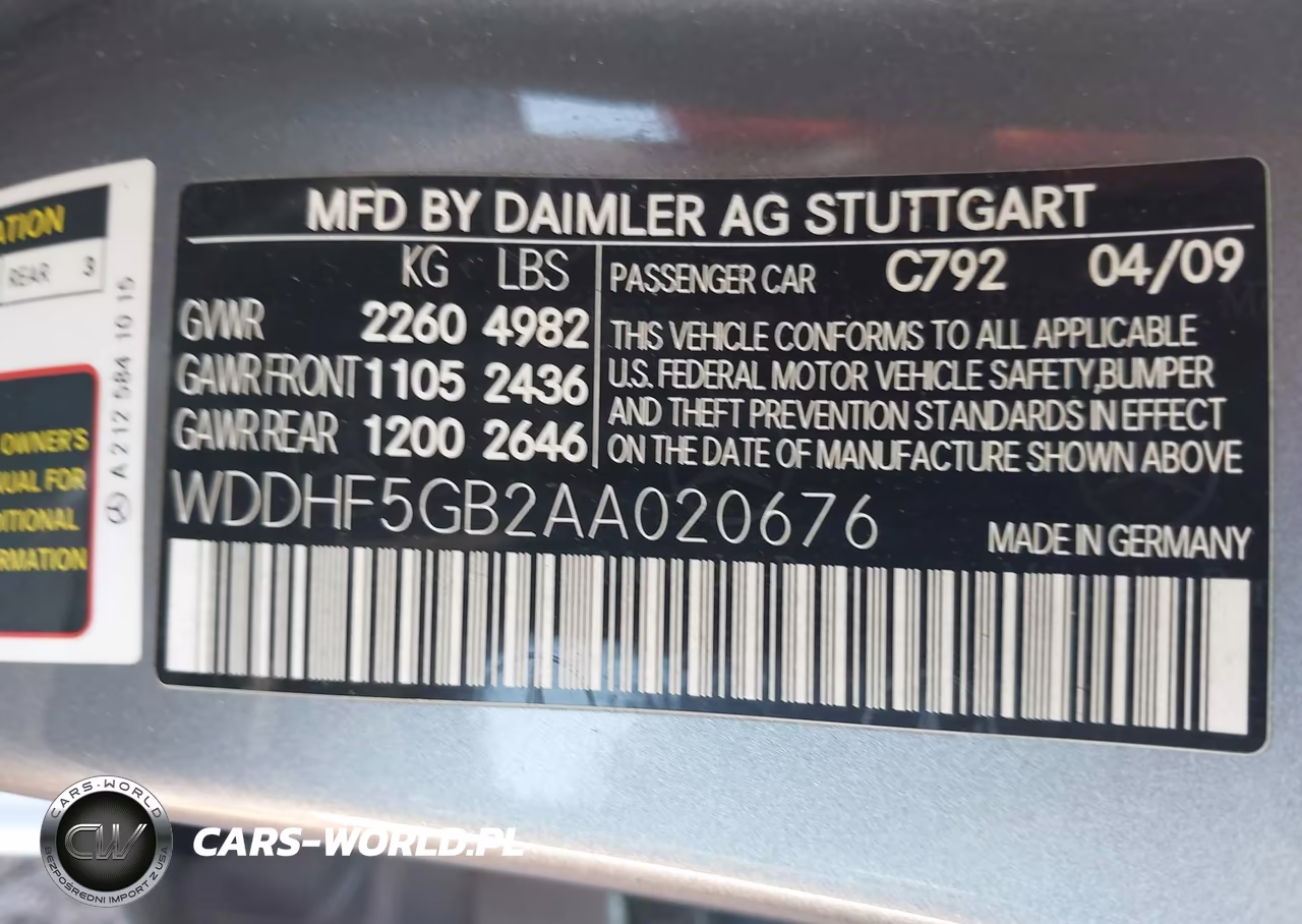 2010 Mercedes-Benz E 350 VIN:WDDHF5GB2AA020676 - 9