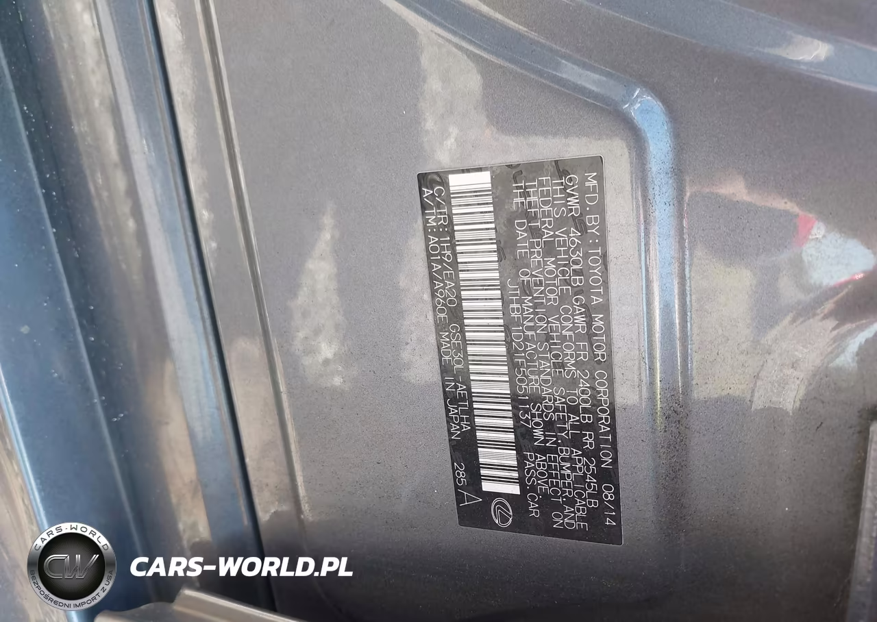2015 Lexus Is 250 VIN:JTHBF1D21F5051137 - 9