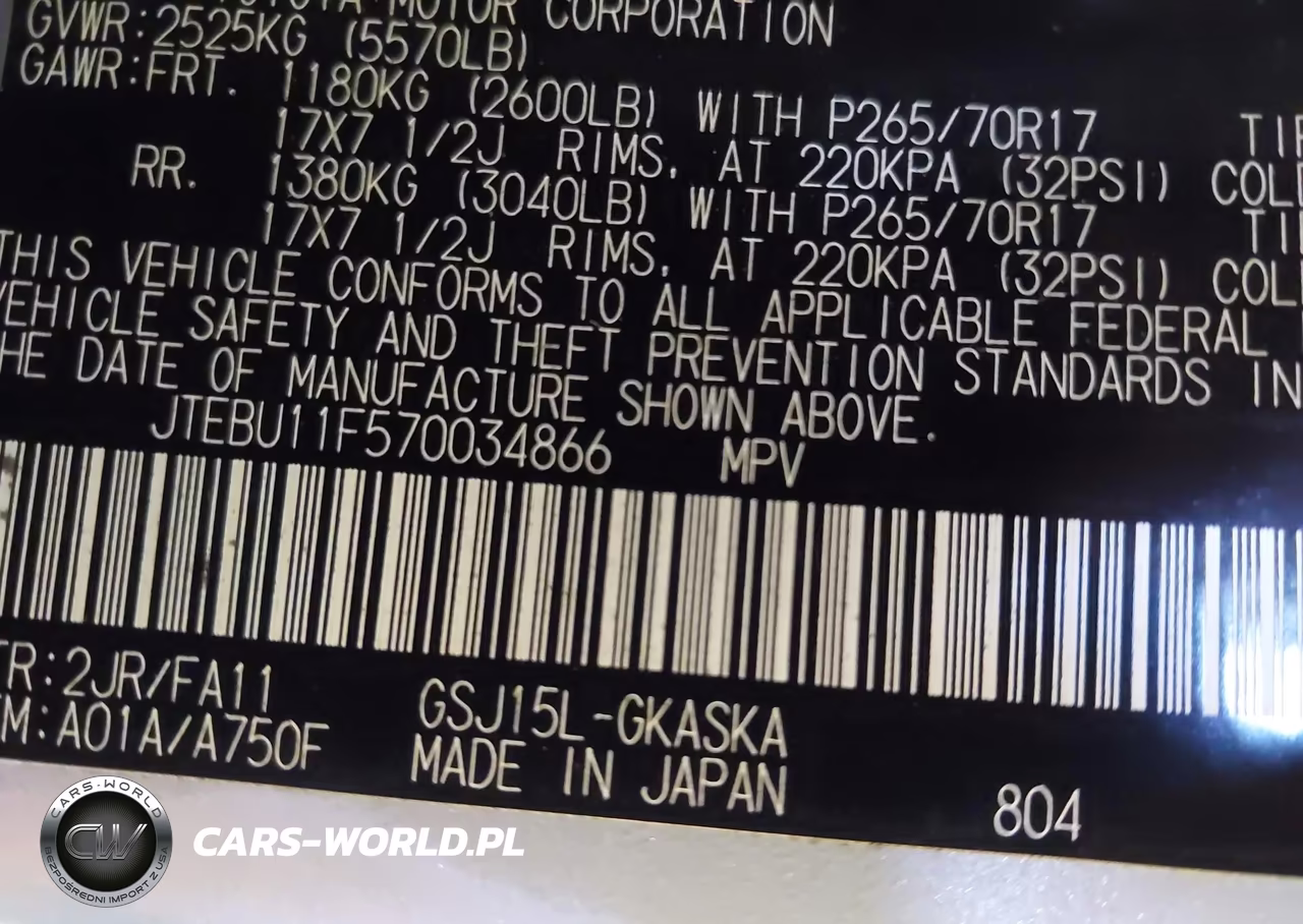 2007 Toyota Fj Cruiser VIN:JTEBU11F570034866 - 9