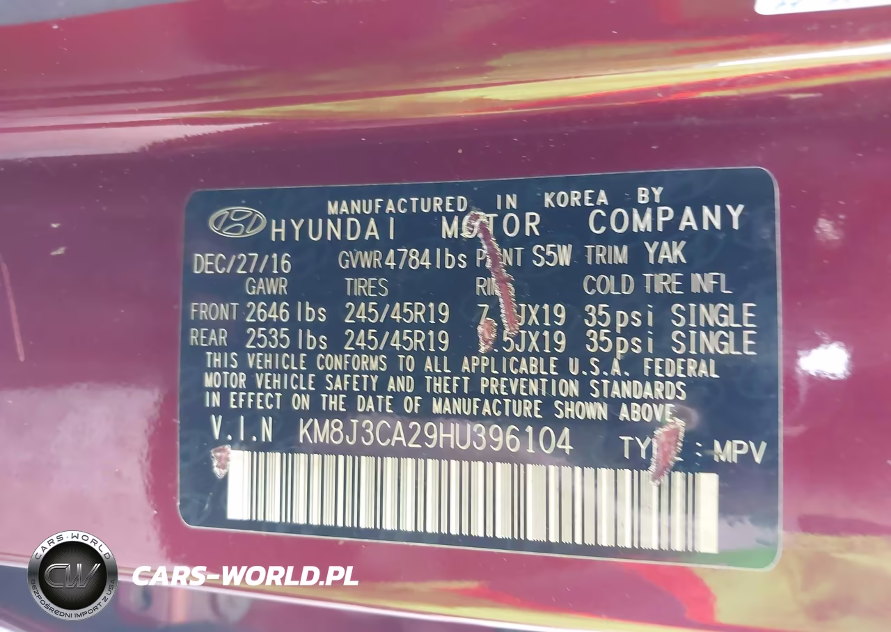 2017 Hyundai Tucson Sport VIN:KM8J3CA29HU396104 - 9