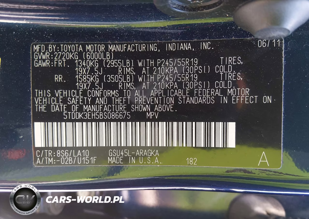 2011 Toyota Highlander Limited V6 VIN:5TDDK3EH5BS086675 - 9