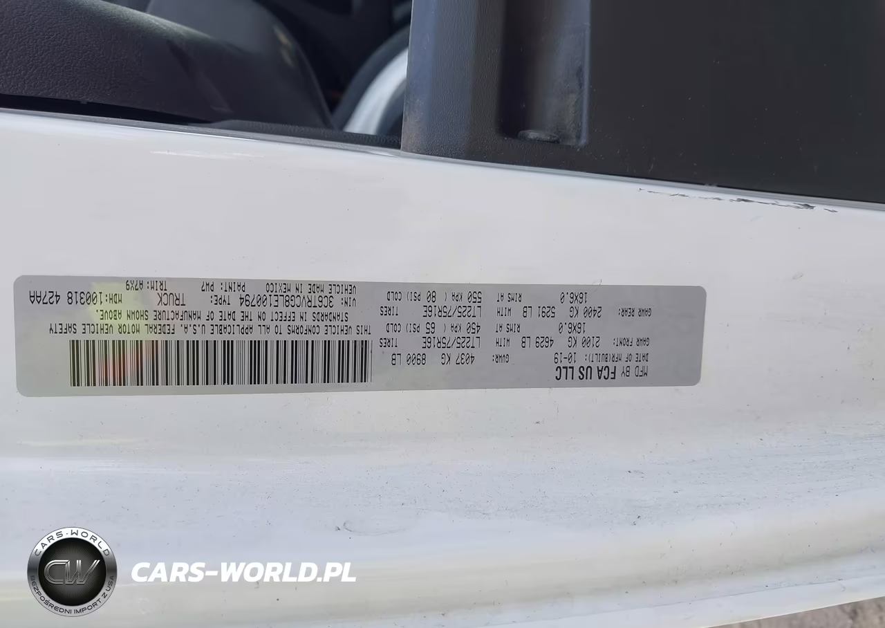 2020 Ram Promaster 2500 VIN:3C6TRVCG8LE100794 - 9