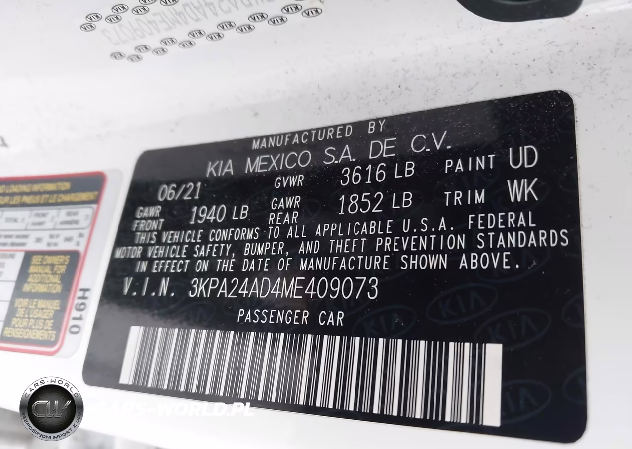 2021 Kia Rio Lx VIN:3KPA24AD4ME409073 - 7