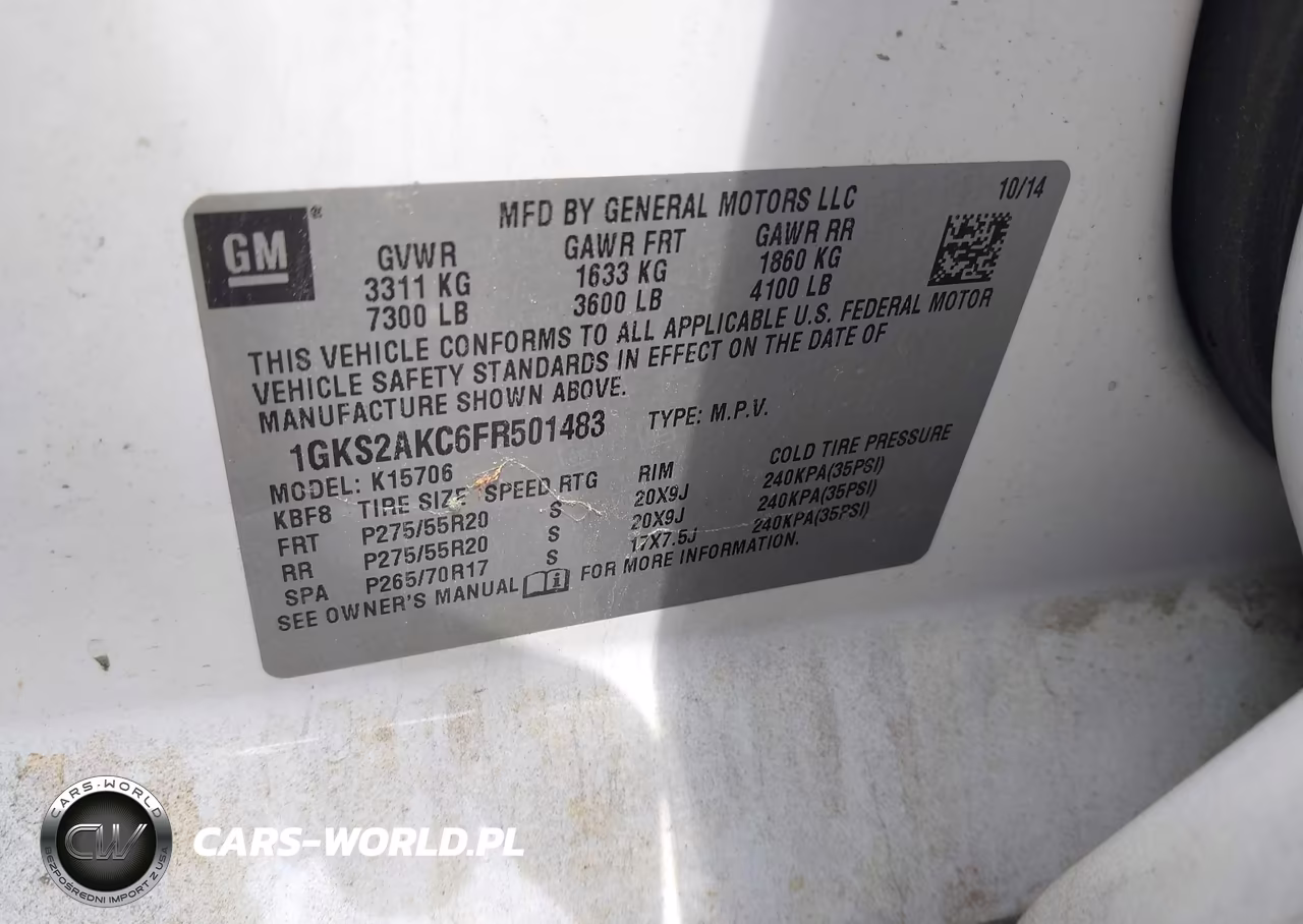 2015 GMC Yukon Sle VIN:1GKS2AKC6FR501483 - 9