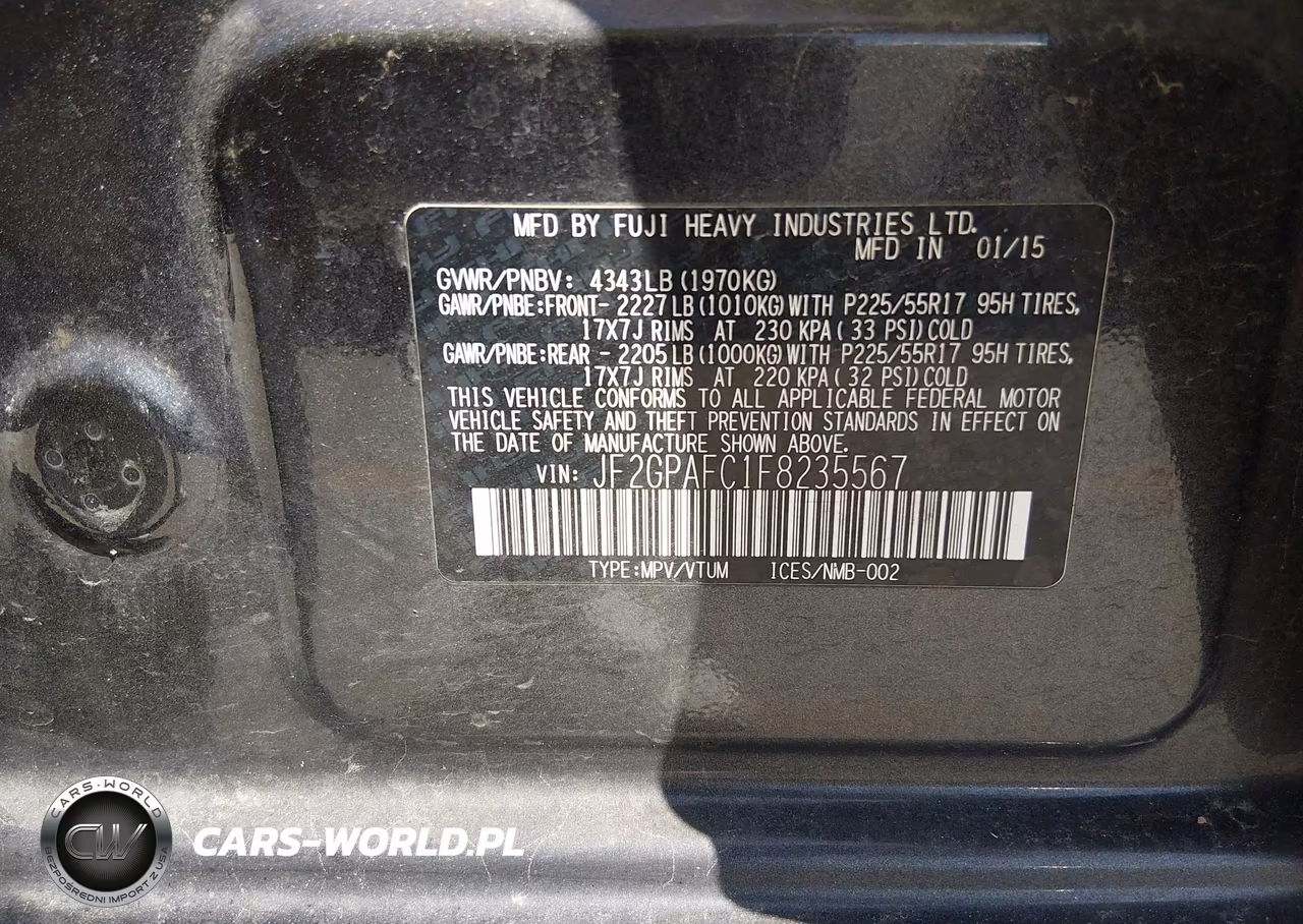 2015 Subaru Xv Crosstrek 2.0I Premium VIN:JF2GPAFC1F8235567 - 9