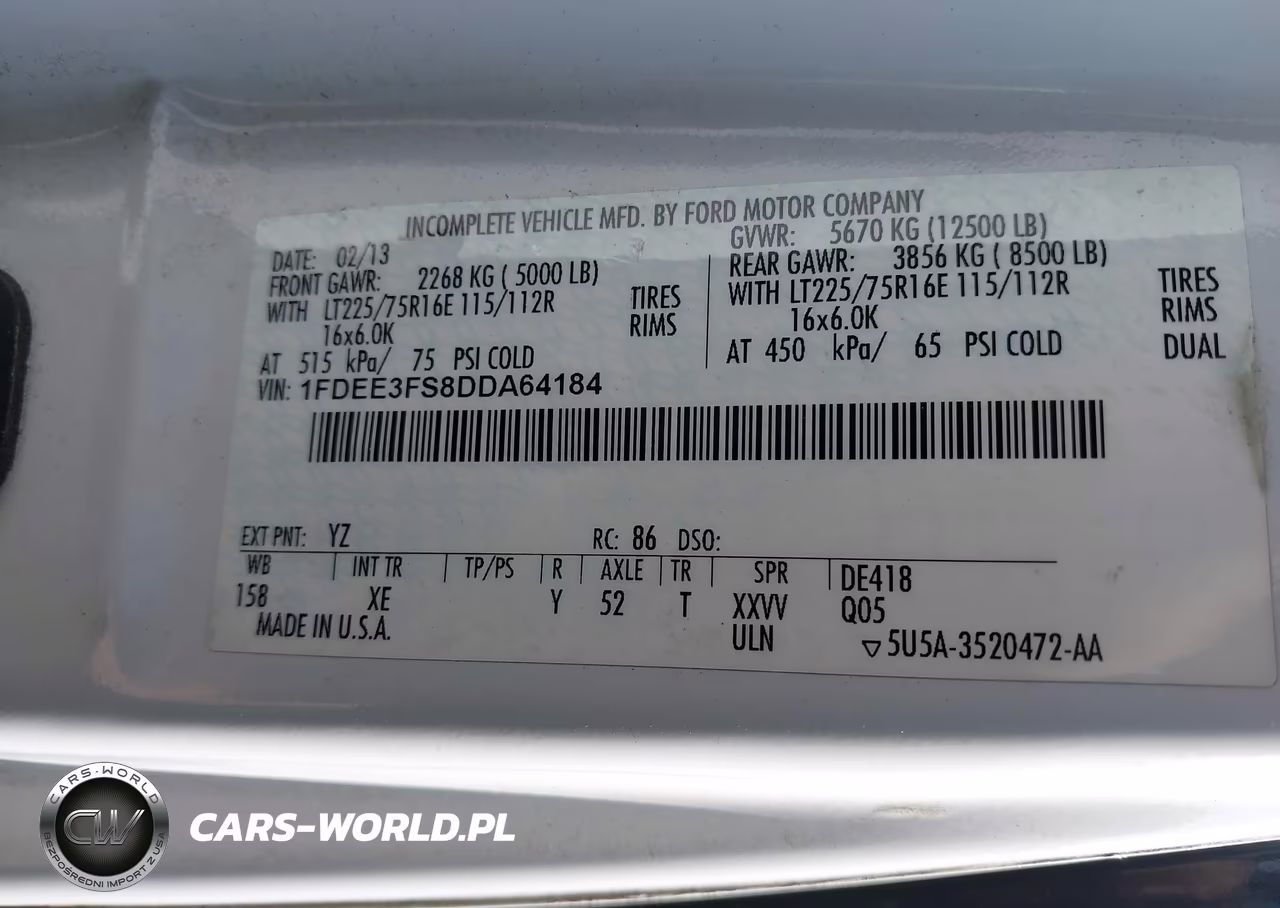 2013 Ford E-350 Cutaway VIN:1FDEE3FS8DDA64184 - 8