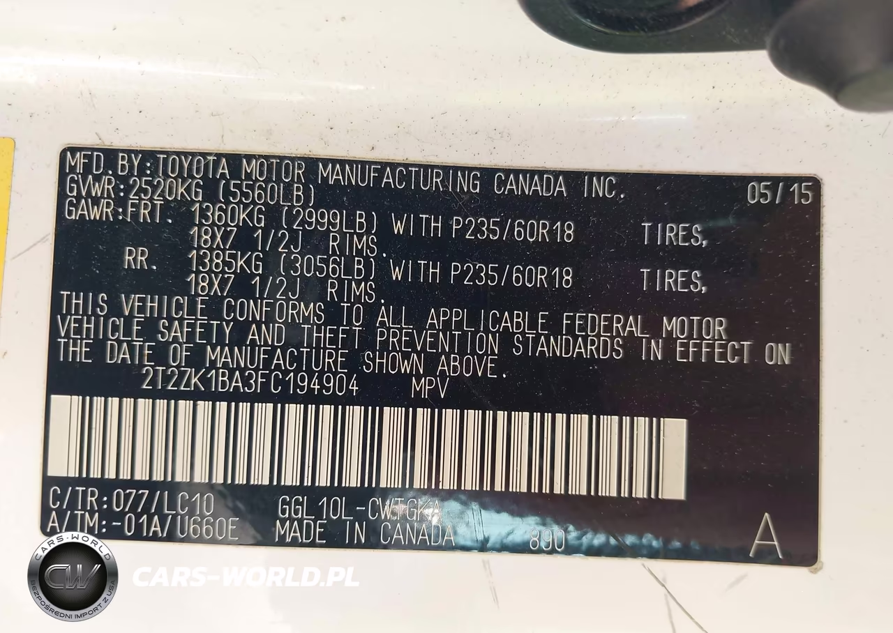2015 Lexus Rx 350 VIN:2T2ZK1BA3FC194904 - 9