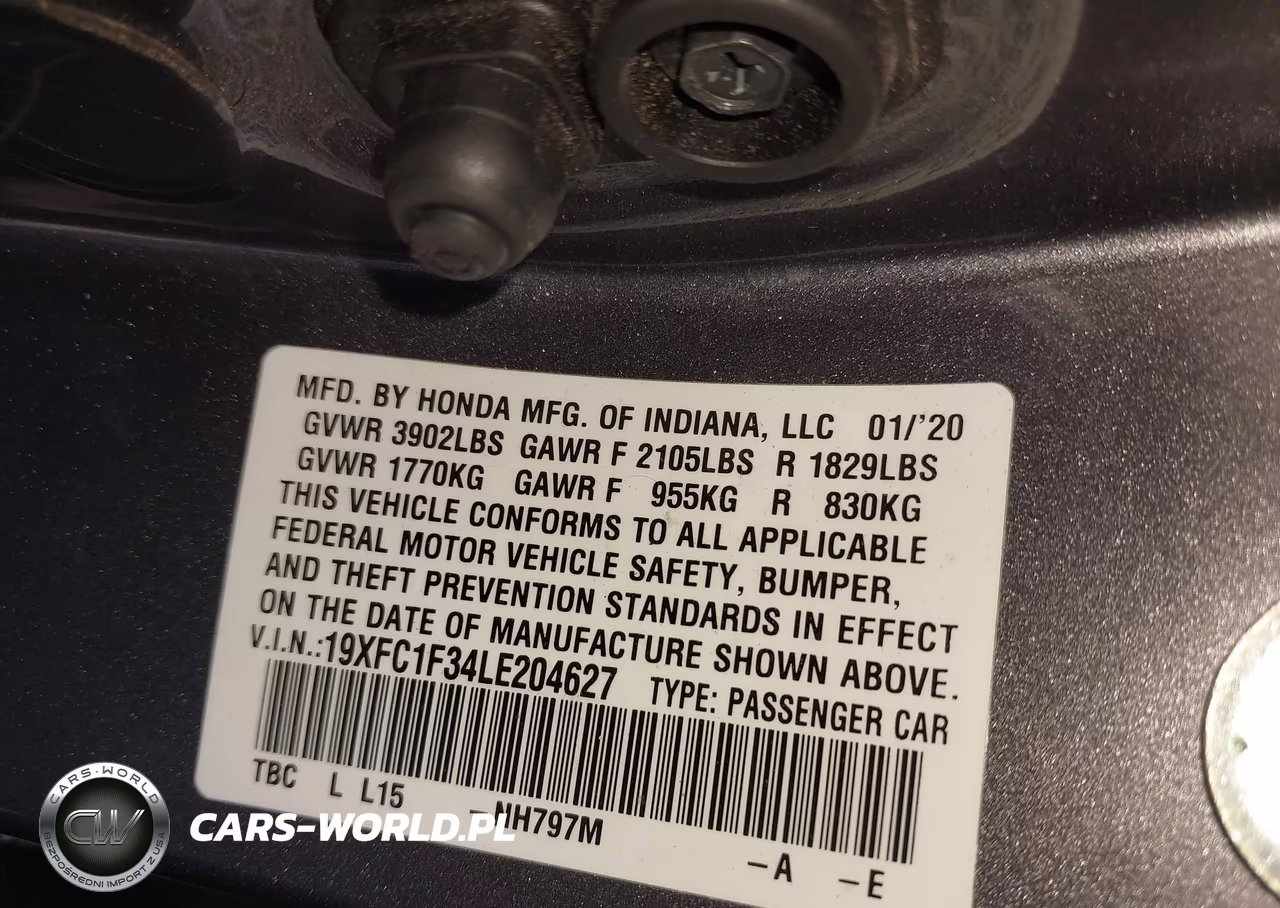2020 Honda Civic Ex VIN:19XFC1F34LE204627 - 9