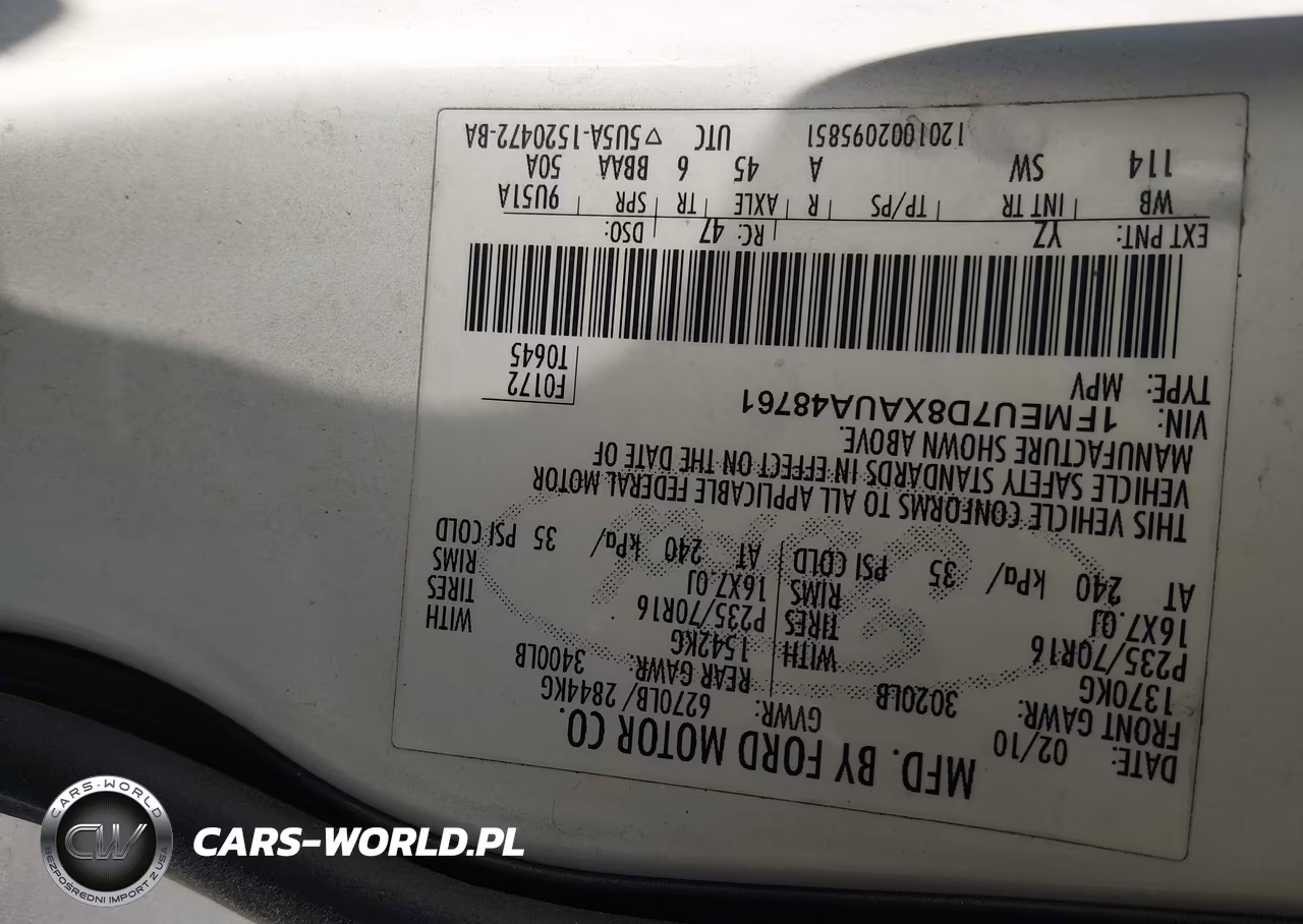 2010 Ford Explorer Xlt VIN:1FMEU7D8XAUA48761 - 9