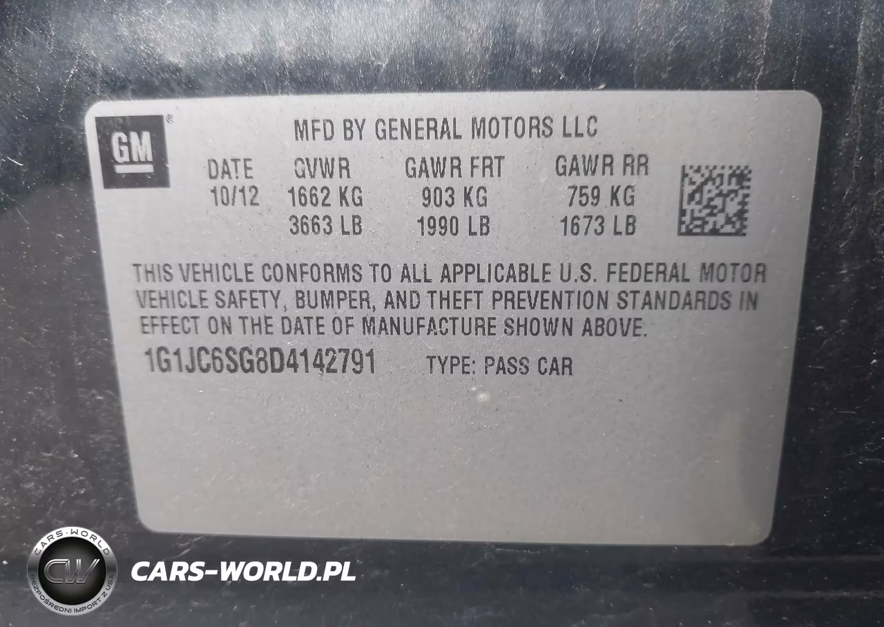 2013 Chevrolet Sonic Lt Auto VIN:1G1JC6SG8D4142791 - 9