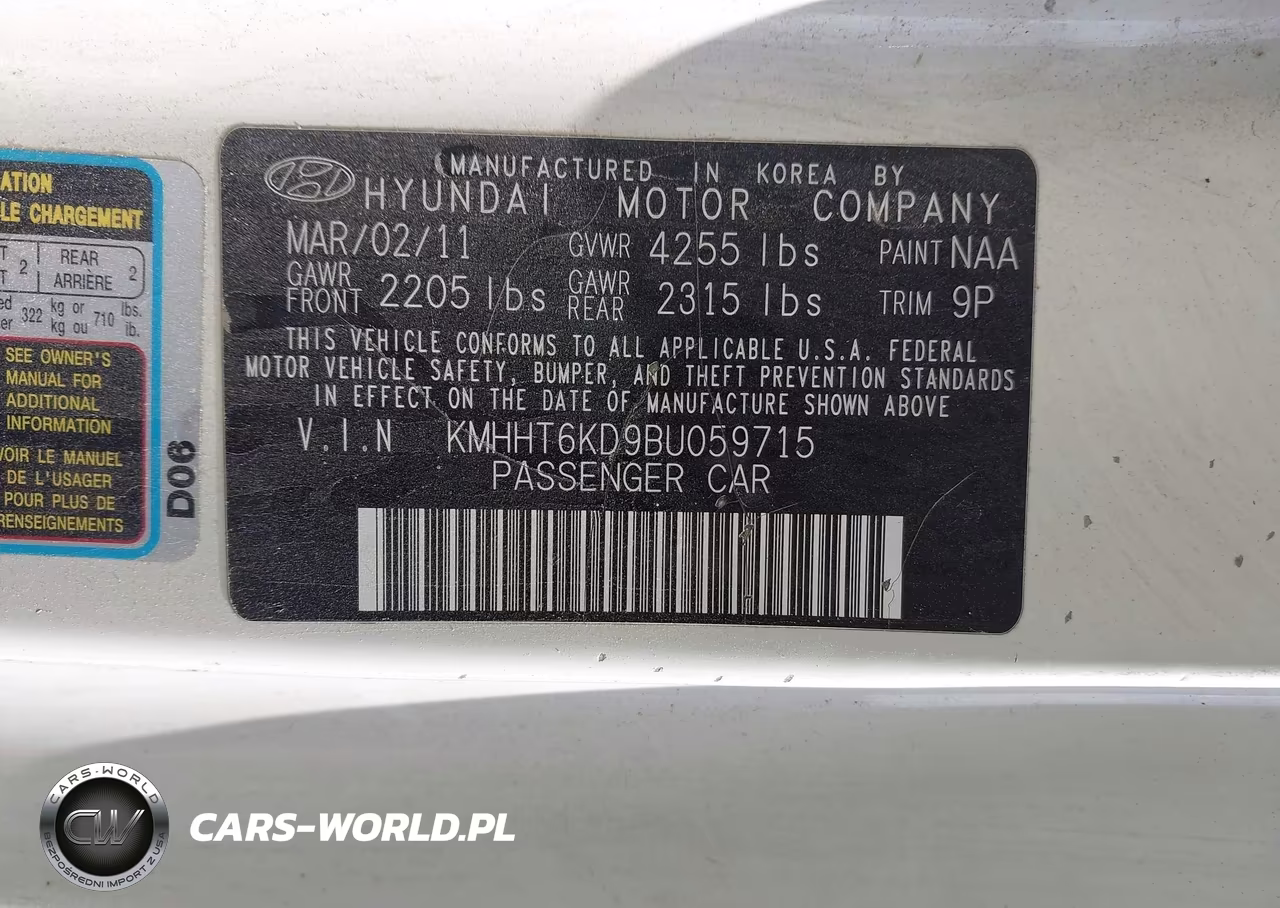 2011 Hyundai Genesis 2.0T VIN:KMHHT6KD9BU059715 - 9