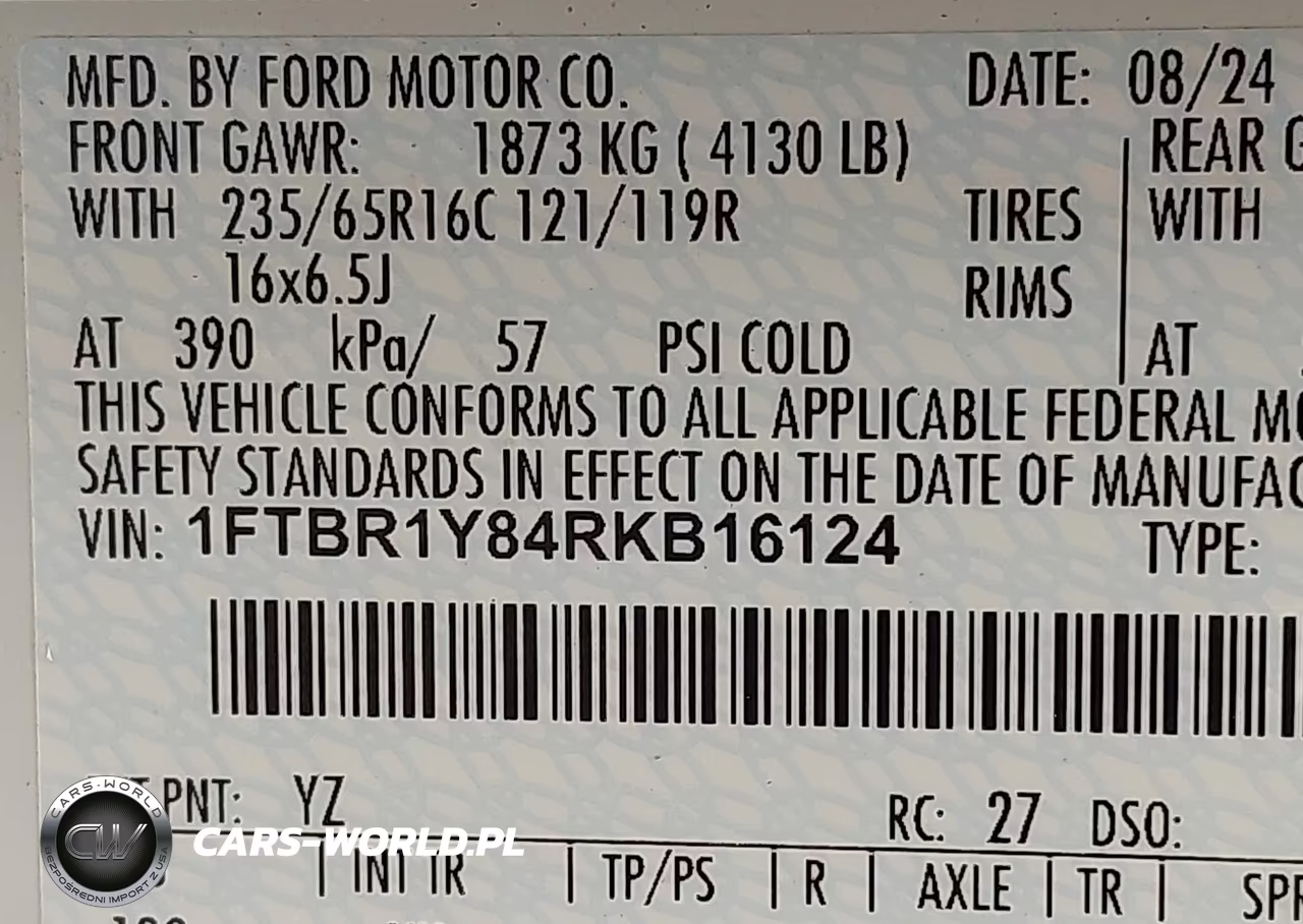 2024 Ford Transit-250 VIN:1FTBR1Y84RKB16124 - 9