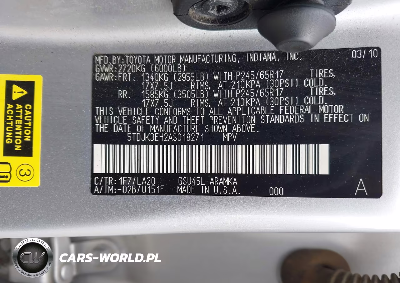 2010 Toyota Highlander Se V6 VIN:5TDJK3EH2AS018271 - 9