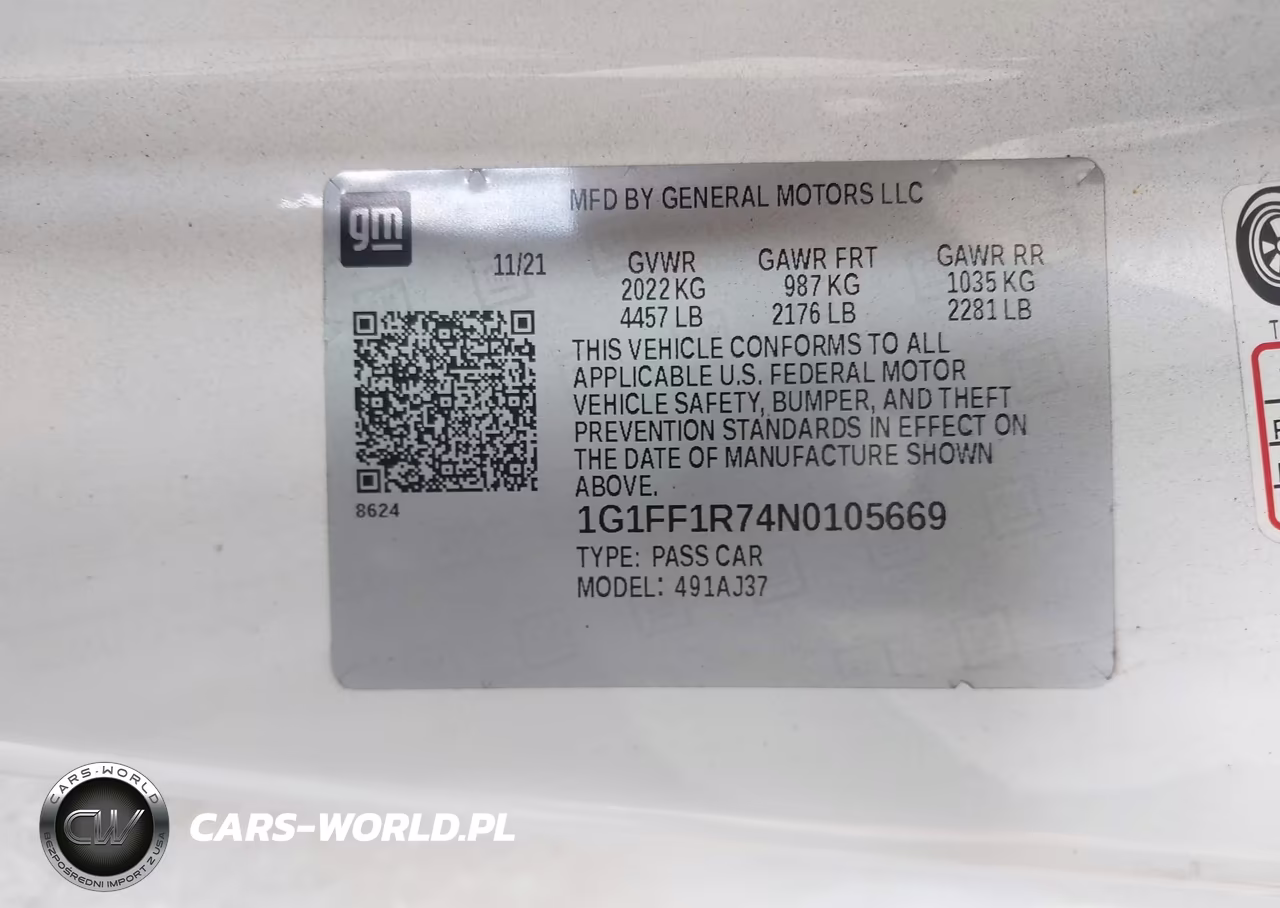 2022 Chevrolet Camaro Rwd Lt1 VIN:1G1FF1R74N0105669 - 9
