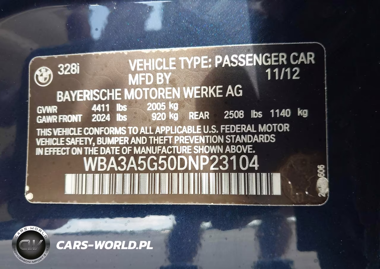 2013 BMW 328I VIN:WBA3A5G50DNP23104 - 9