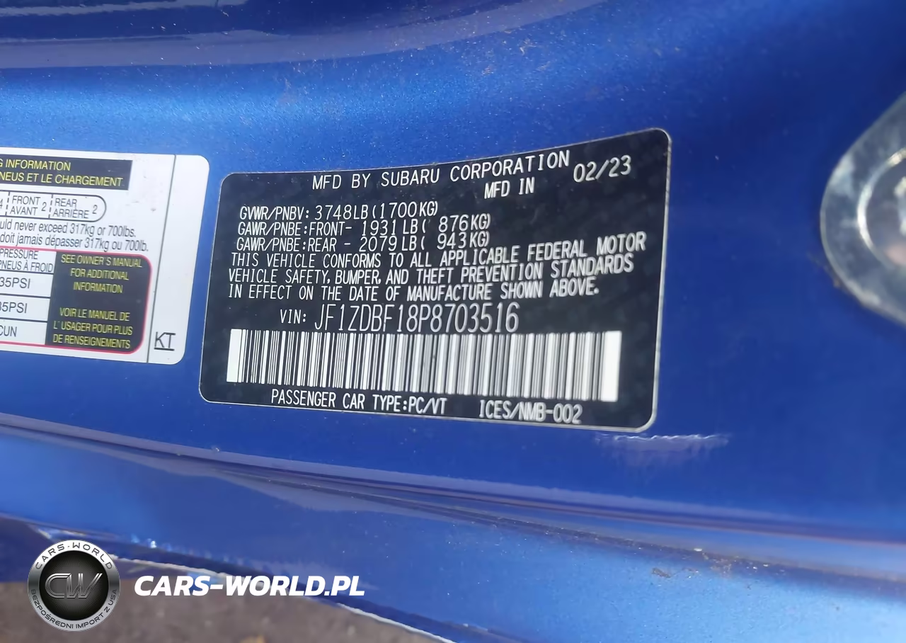 2023 Subaru Brz Limited VIN:JF1ZDBF18P8703516 - 9