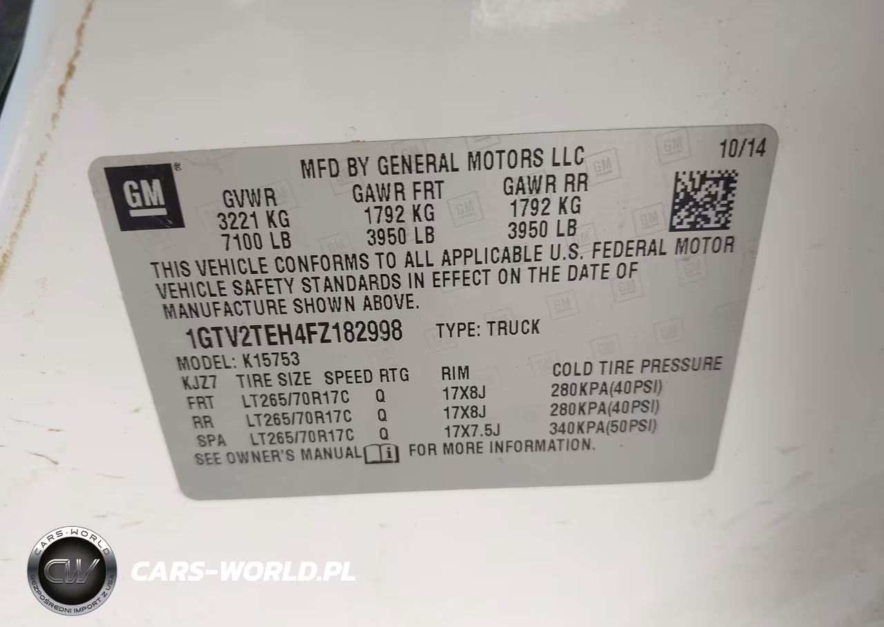 2015 GMC Sierra 1500 VIN:1GTV2TEH4FZ182998 - 9