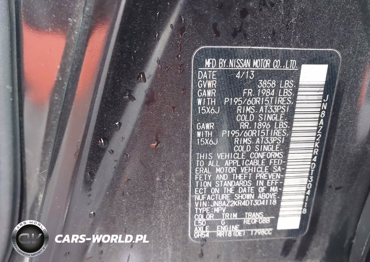 2013 Nissan Cube 1.8 S VIN:JN8AZ2KR4DT304118 - 9