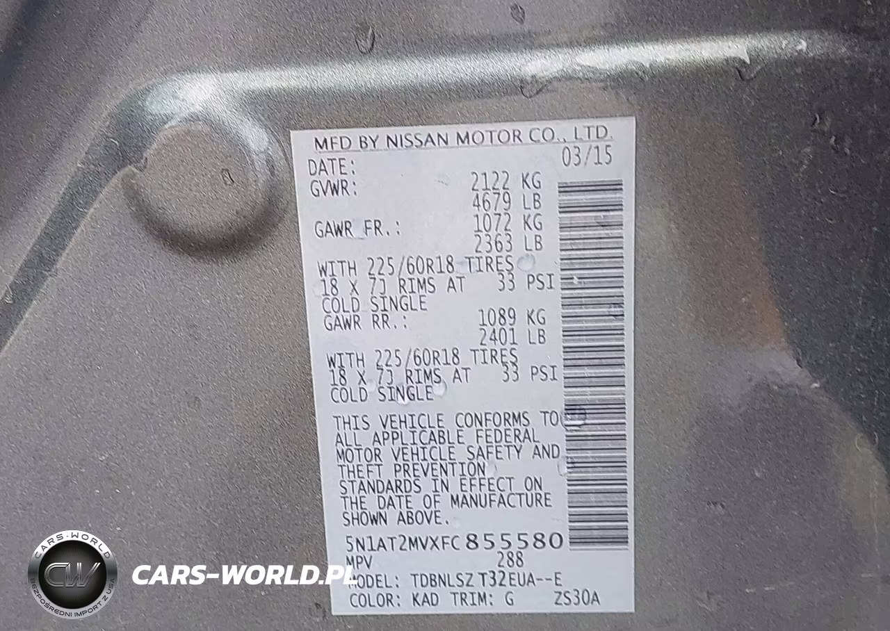 2015 Nissan Rogue Sl VIN:5N1AT2MVXFC855580 - 9