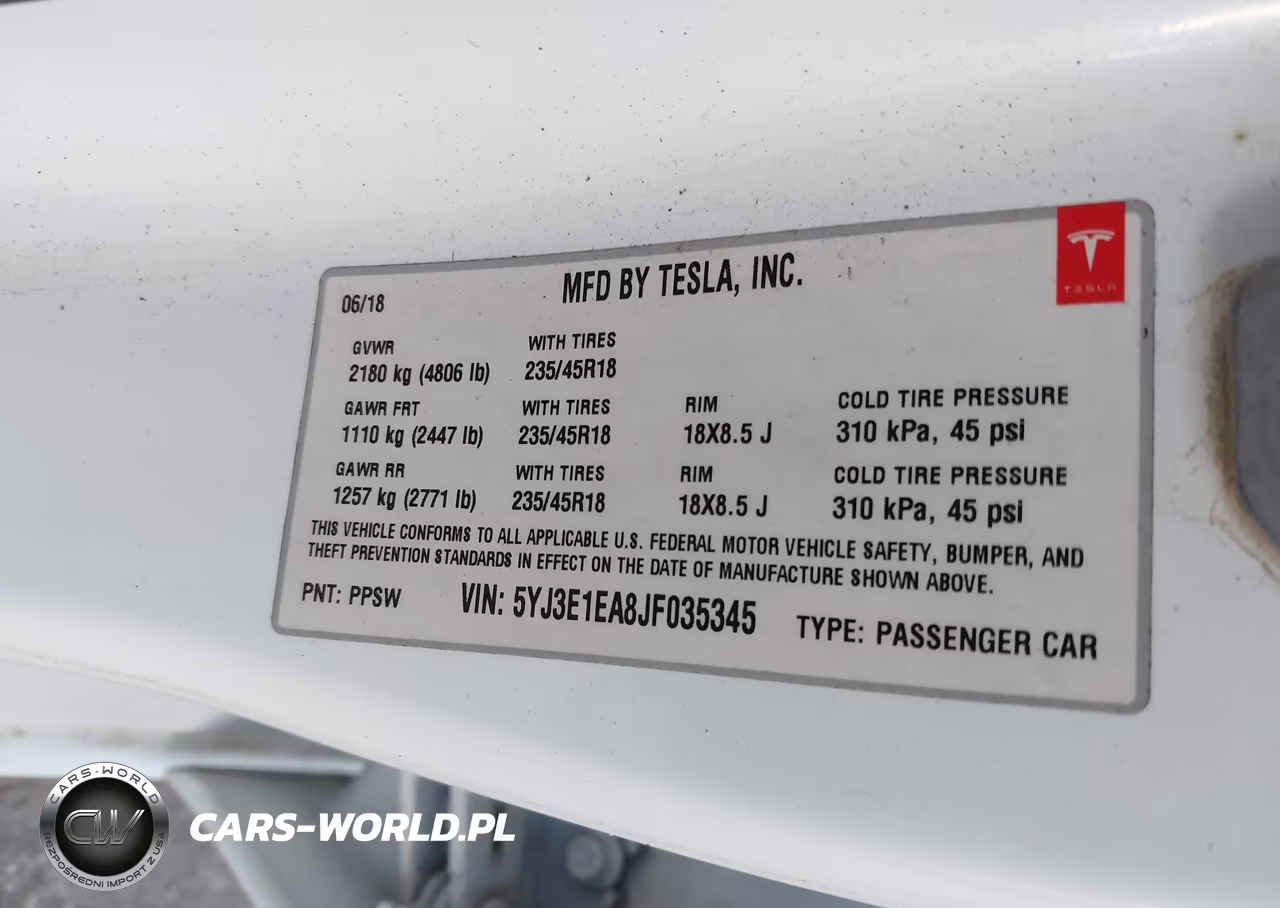 2018 Tesla Model 3 Long Range-Mid Range VIN:5YJ3E1EA8JF035345 - 9