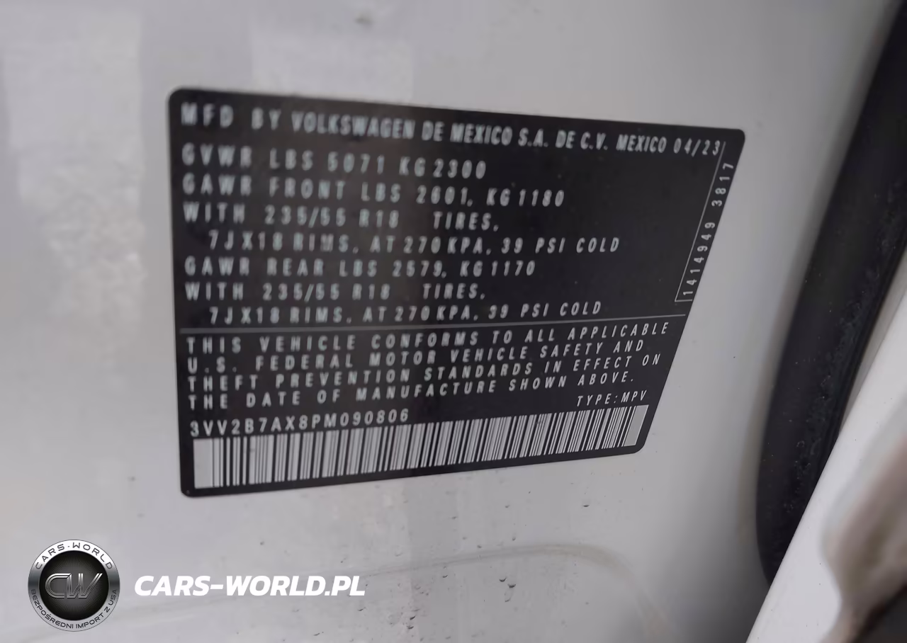 2023 Volkswagen Tiguan 2.0T Se VIN:3VV2B7AX8PM090806 - 9