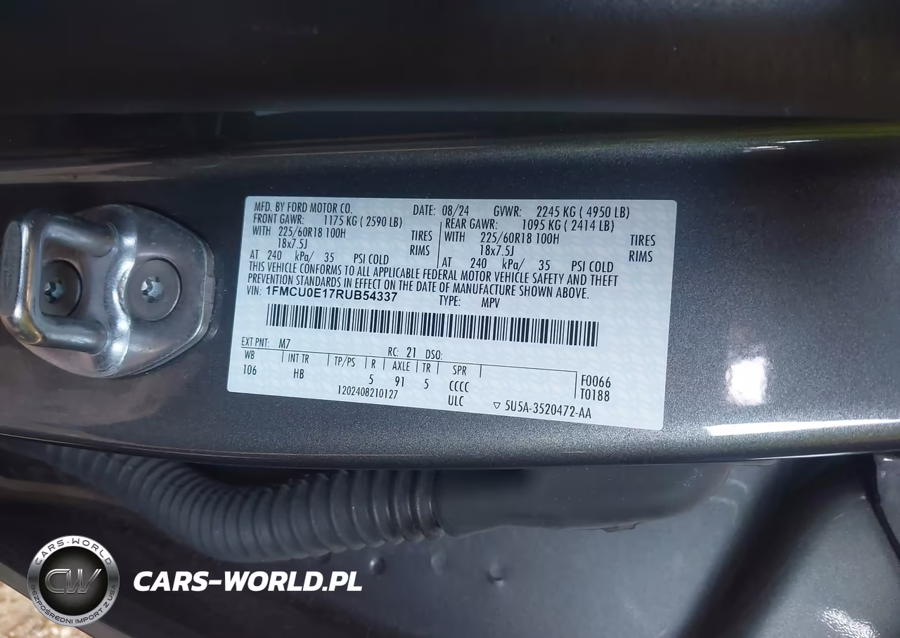 2024 Ford Escape Phev VIN:1FMCU0E17RUB54337 - 9