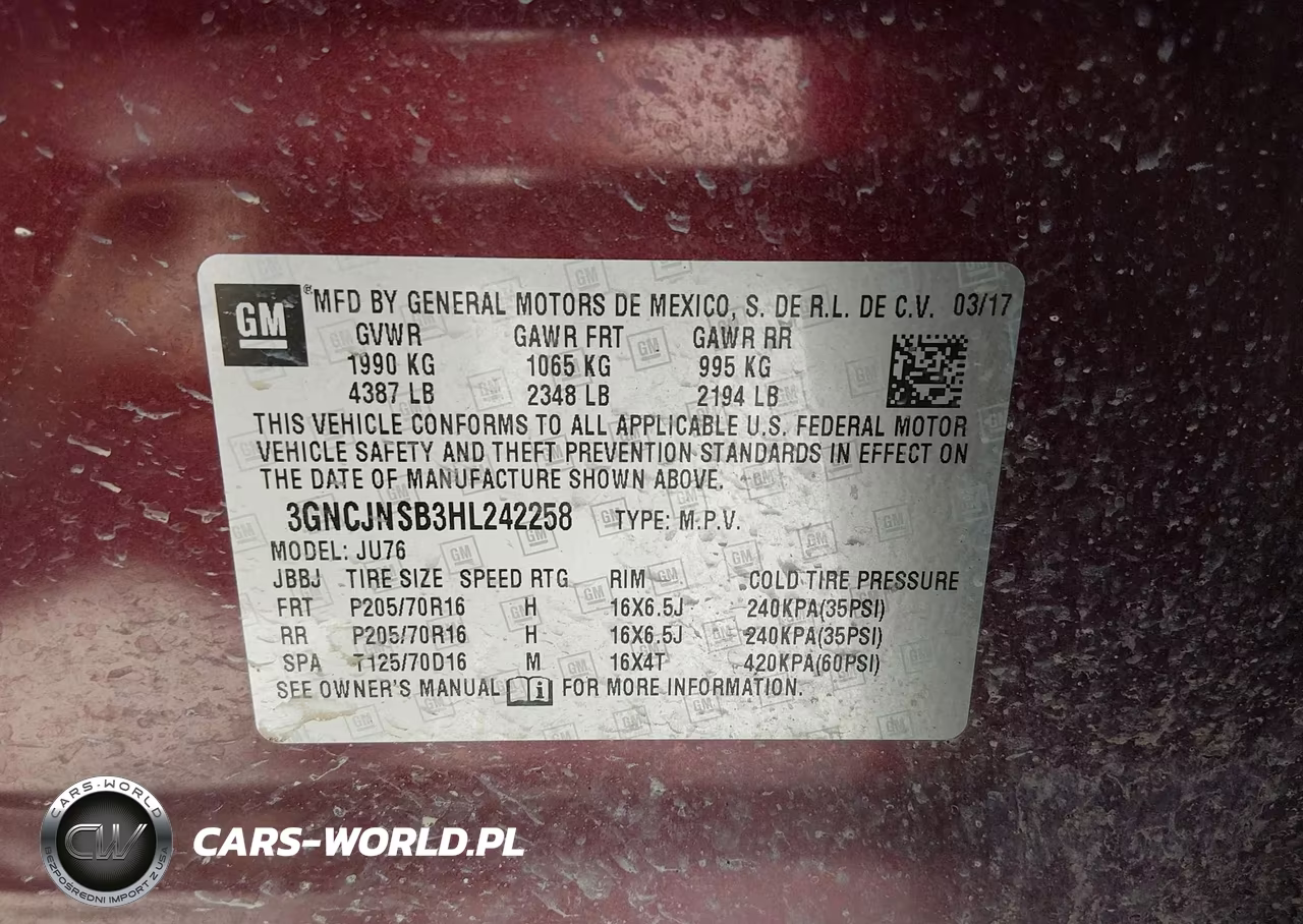 2017 Chevrolet Trax Ls VIN:3GNCJNSB3HL242258 - 9