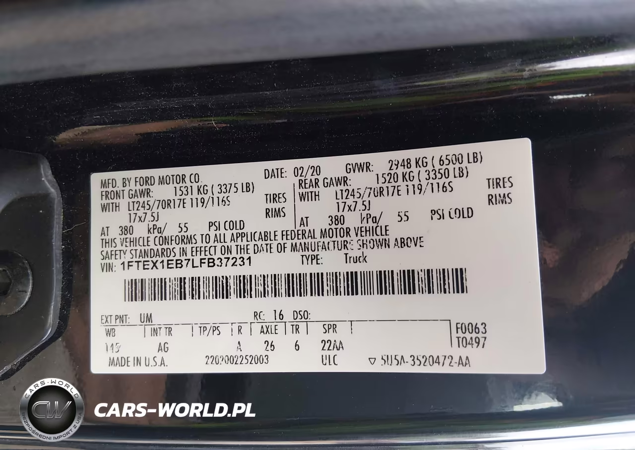 2020 Ford F-150 Xl VIN:1FTEX1EB7LFB37231 - 9