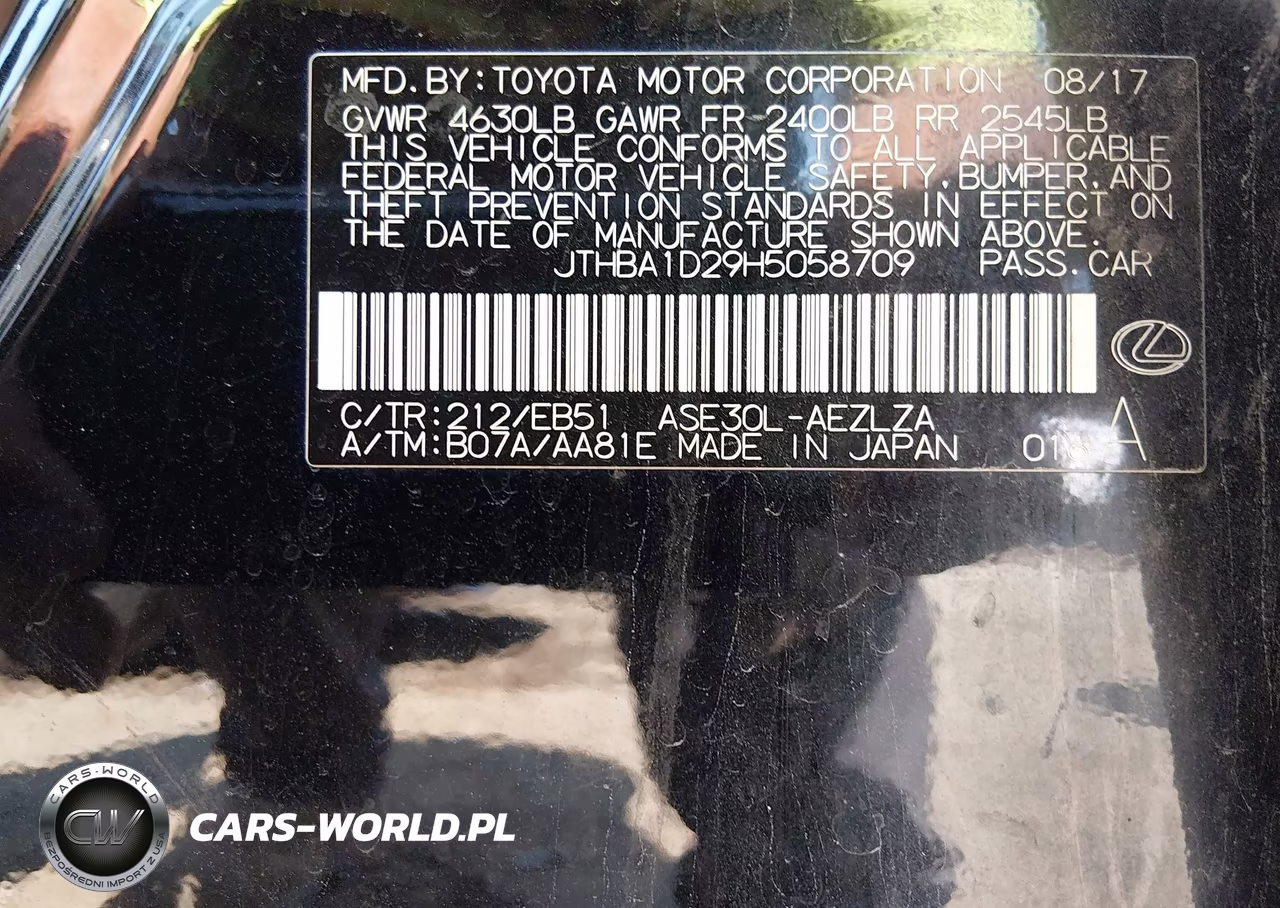 2017 Lexus Is 200T VIN:JTHBA1D29H5058709 - 9